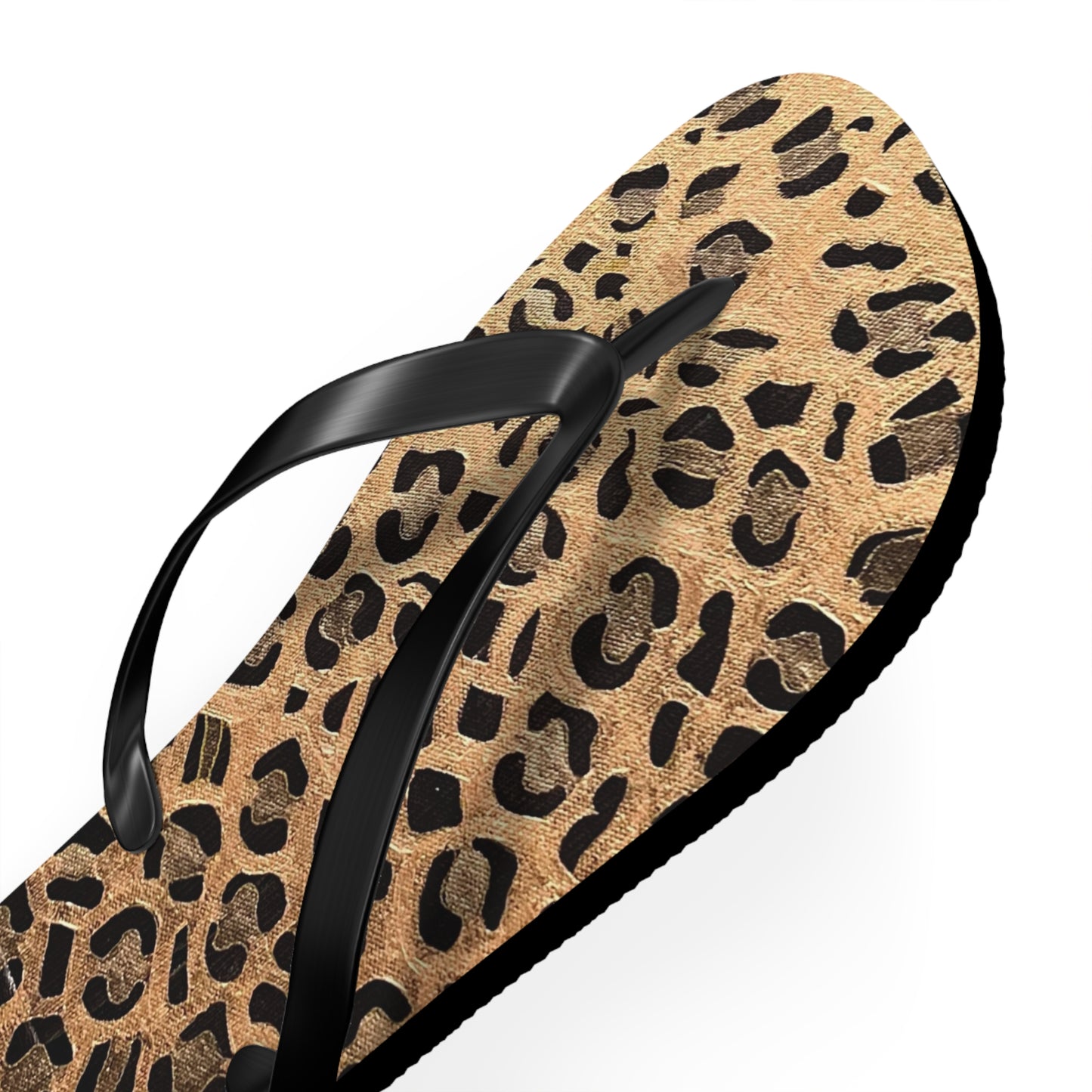 Cat Leopard print Flip Flops/summer thongs/footwear, Animal print flip flops, thongs Gold Leopard Flip Flops