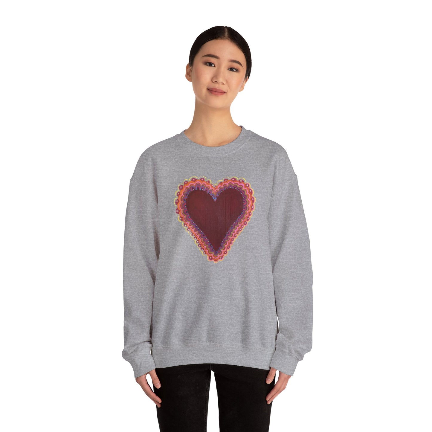 Wing Light Art Designs Frilly Heart Unisex Heavy Blend™ Crewneck Sweatshirt