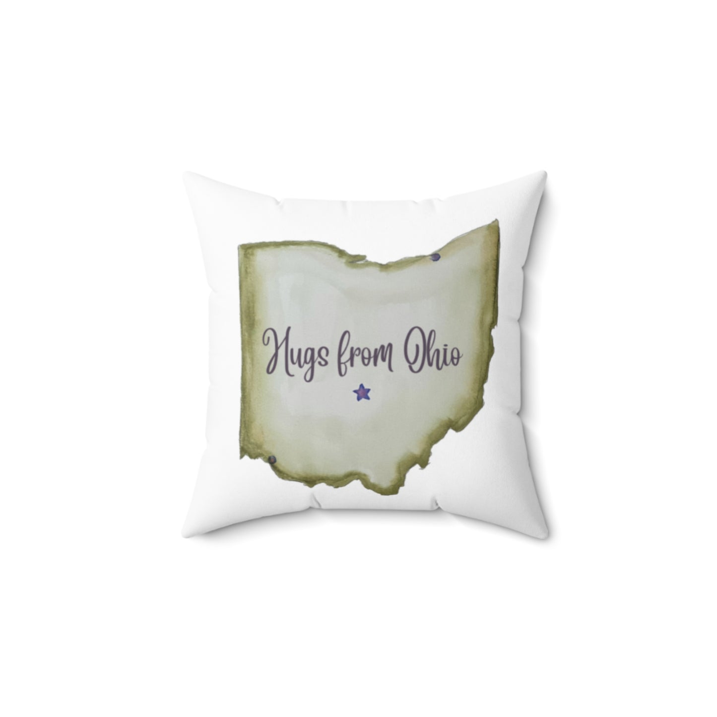 Wing Light Art Designs Hugs from Ohio/Who Day Reversible Spun Polyester Square Pillow