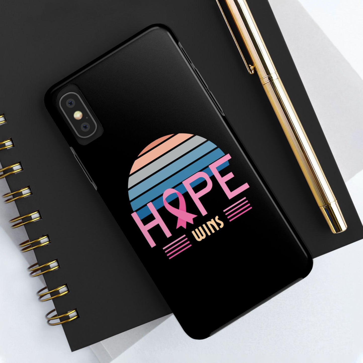 Hope Wins, Cancer Warrior Gift, Support Gift, Breast Cancer Survivor Gift, Cancer Tough Phone Cases, Survivor Gift, Pink Phone iPhone