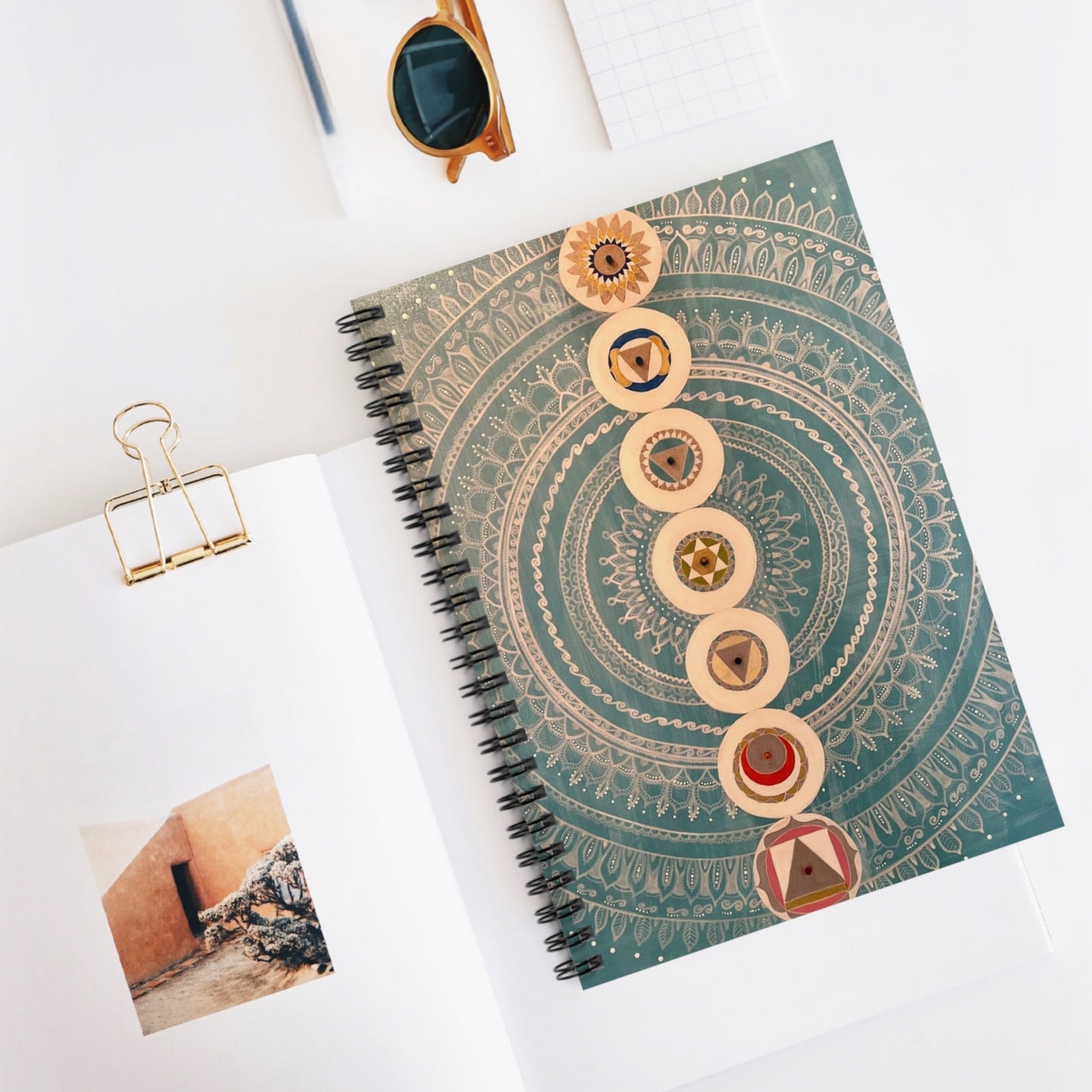 Manifestation journal Gratitude Journal Self-Help Custom Notebook for Women, Gift for Her, Chakra Mandala Spiral Notebook - Ruled Line