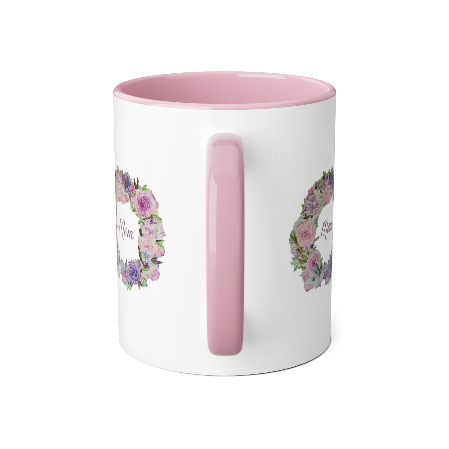 Wing Light Art Designs Mom Floral Wreath Mother's Day Accent Mugs, 11oz