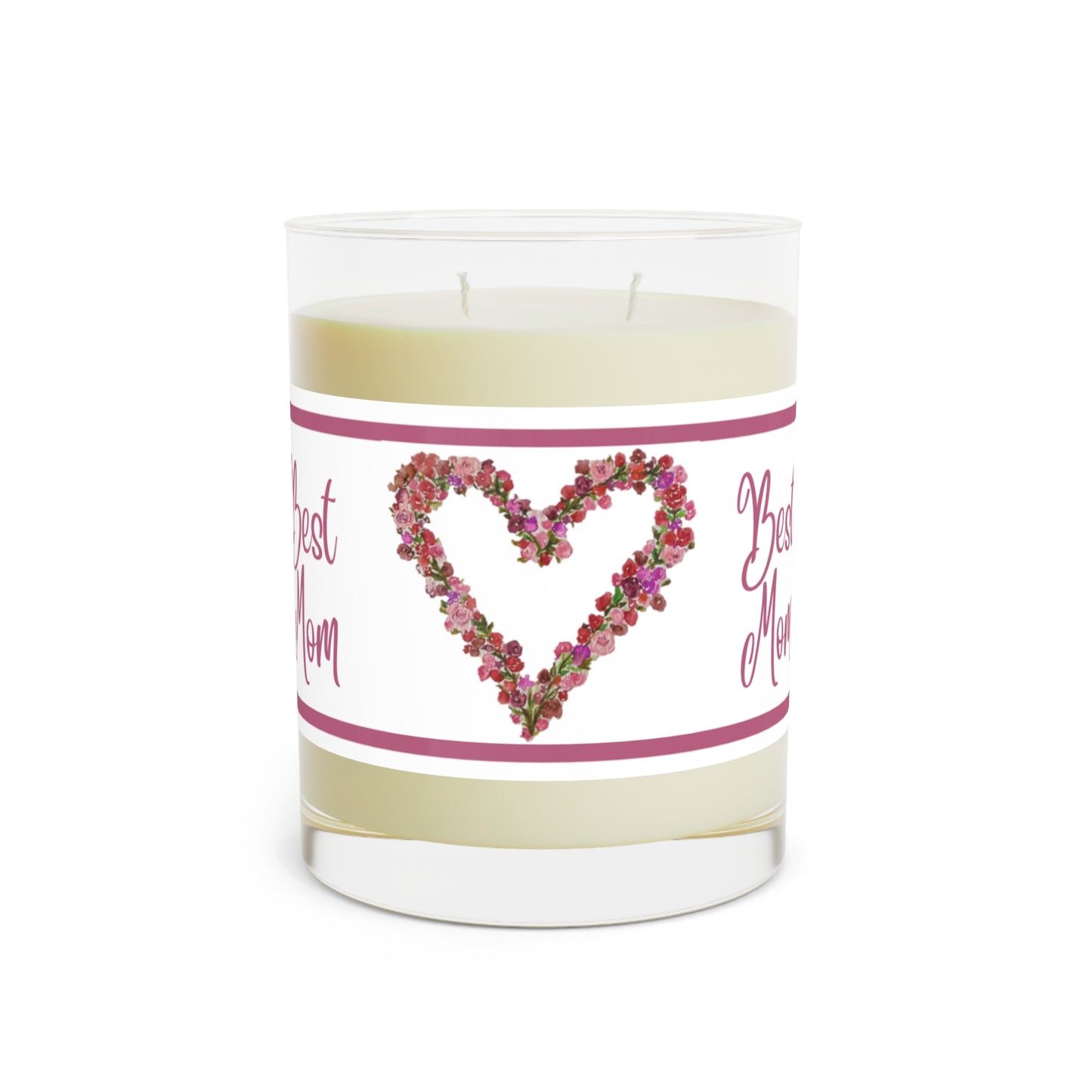 BEST MOM (Red/Pink) SCENTED CANDLE - Full Glass, 11oz Mothers Day Scented Candle, Mom Candle, Gift from Daughter, Gift From Son