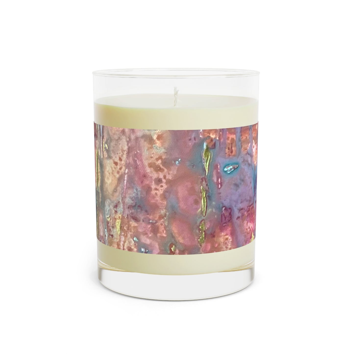 Mauve Abstract Scented Candle - Full Glass, 11oz