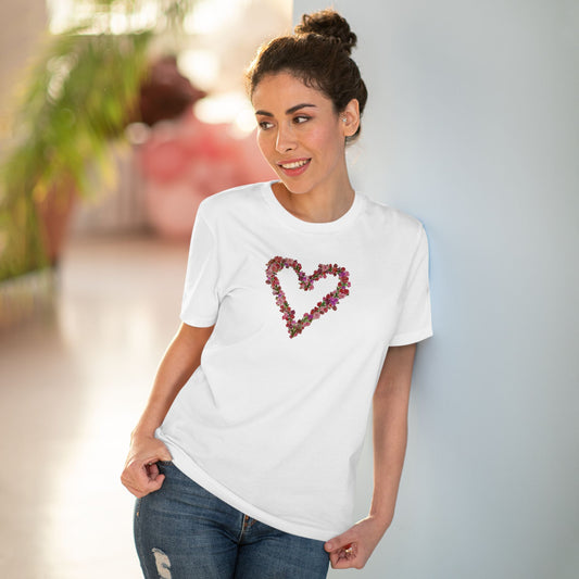 Valentine's Day Tee, Beautiful Watercolor Heart, Love Shirt, Valentines Day Shirt, Heart Shirt, Cute Valentine Shirt, Cute Valentine, Valentines Day Gift Floral Heart Organic Creator T-shirt - Unisex