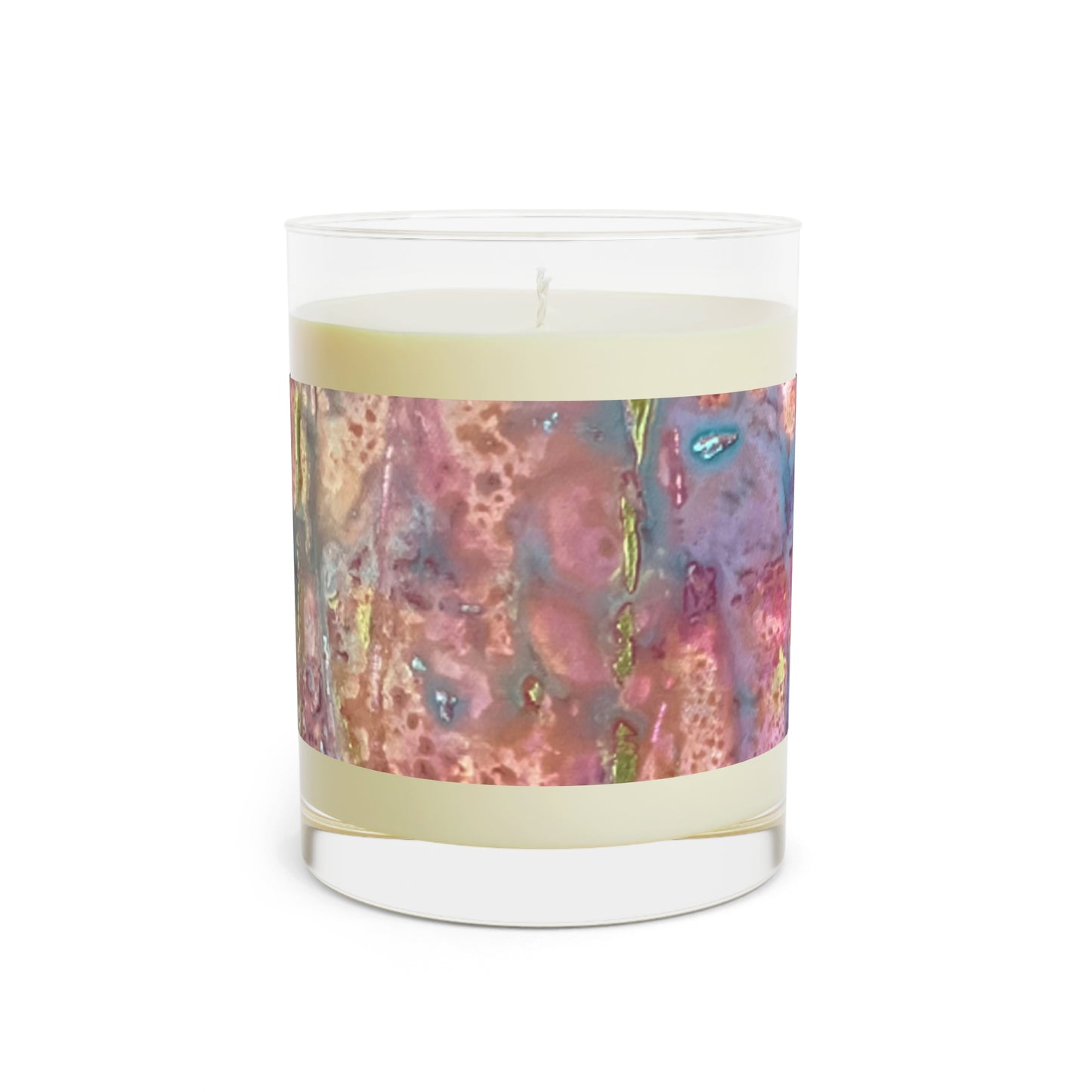 Mauve Abstract Scented Candle - Full Glass, 11oz