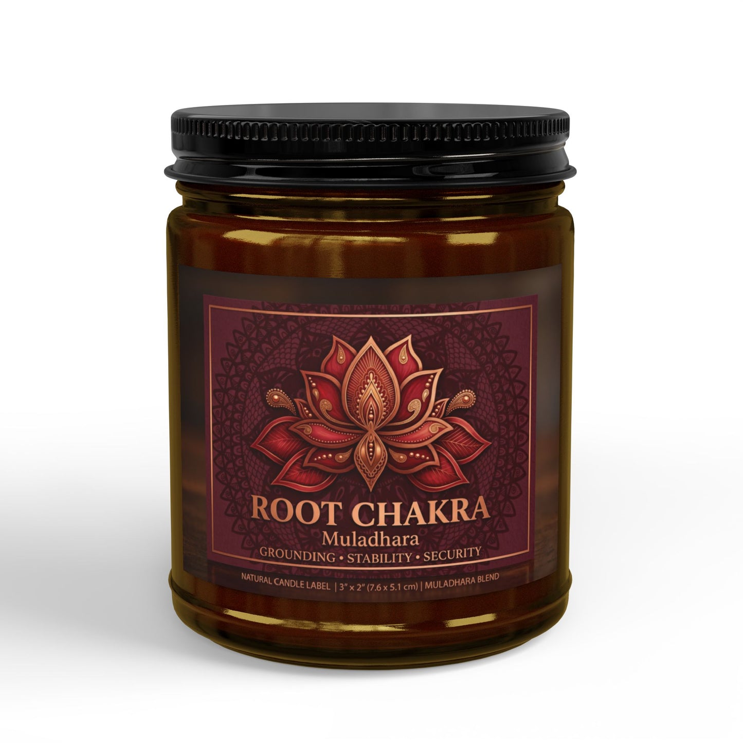 The Sovereign Audit™ Root Chakra Soy Candle — Scented Amber Jar with Black Lid (4oz & 9oz)