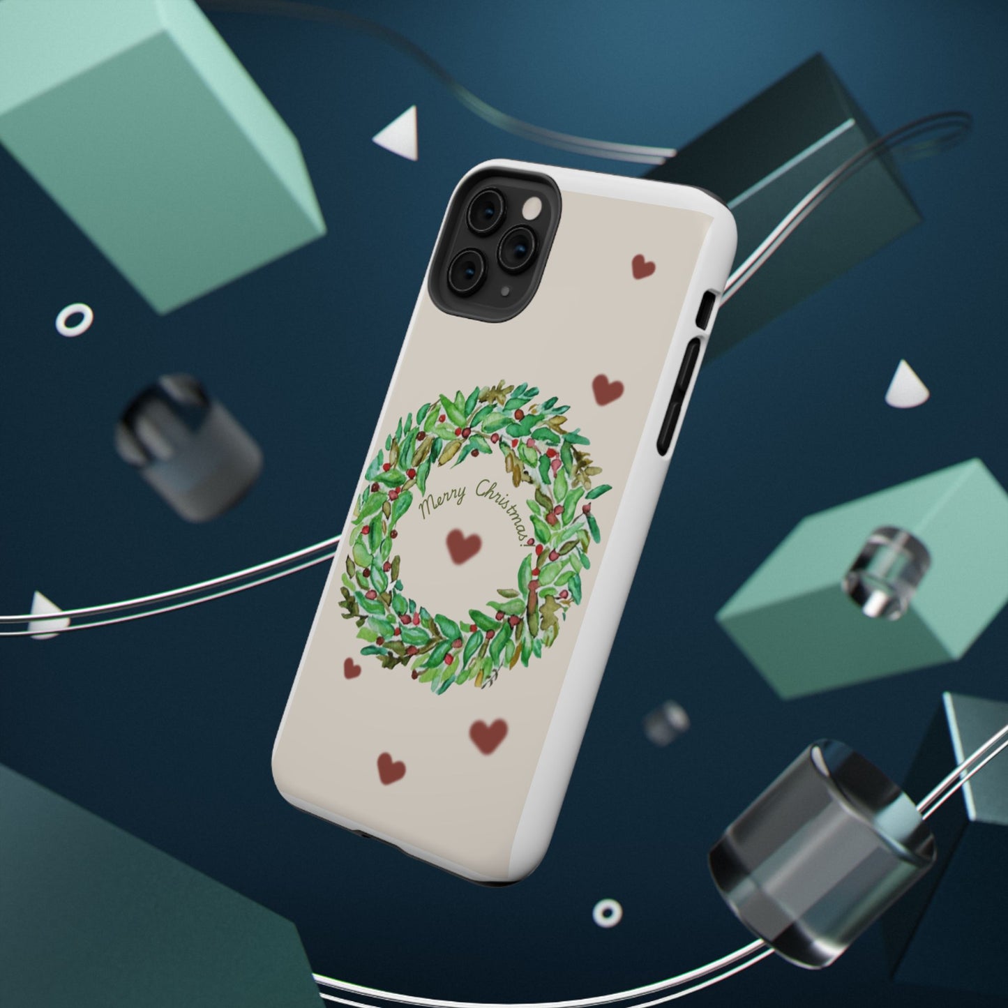 Merry Christmas Phone Case for iPhone 16, 16 Plus, 16 Pro 16 Pro Max, iPhone 15, 15 Plus, 15 Pro 15 Pro Max, Plus 14, 13, 12 and 11 Impact-Resistant Cases