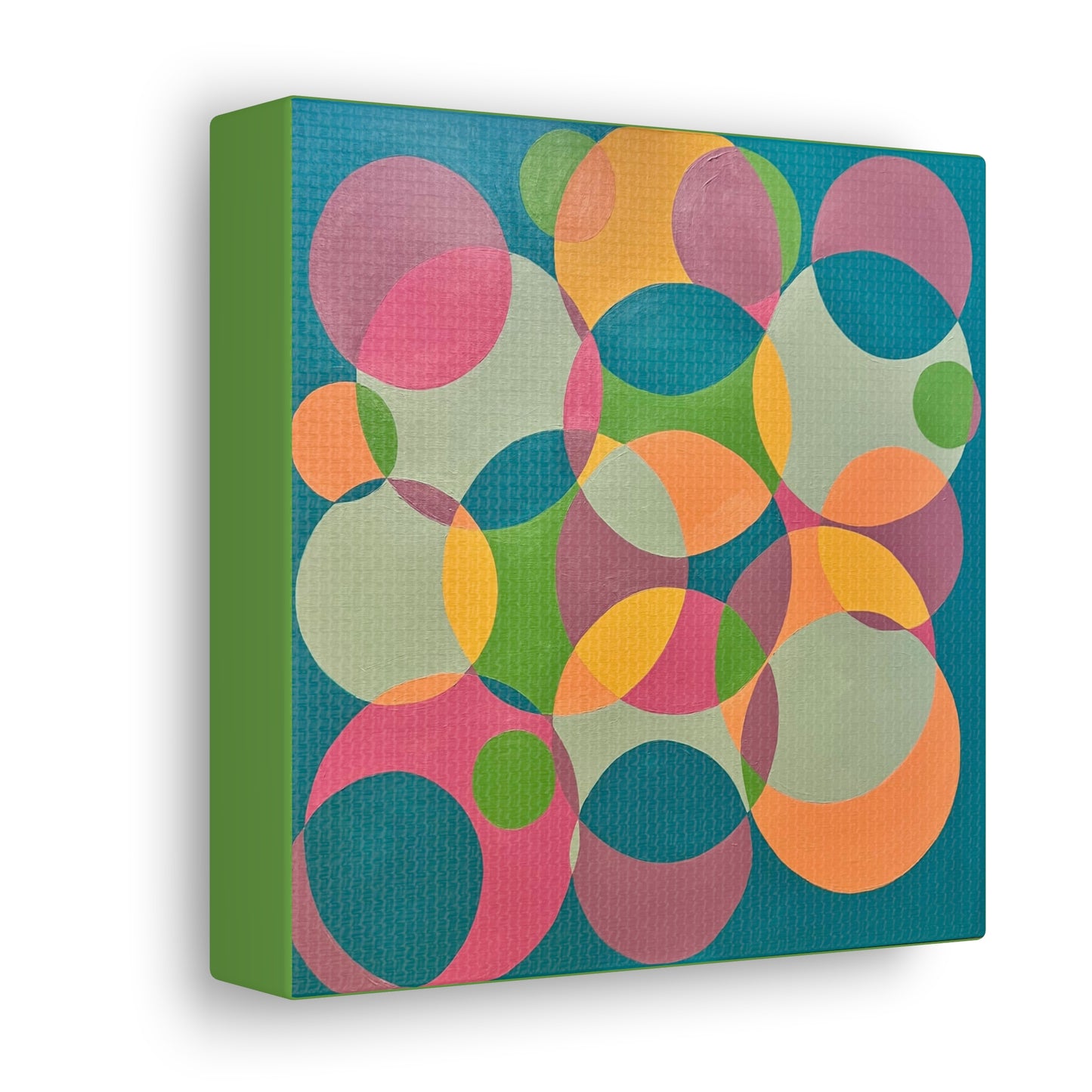 Circle wall art, Bubble wall art, interlocking circles wall art, Geometric wall art, Twisted rings decor, Modern circle wall art, Overlapping Circles wall art Interlocking Inclusion Painting by Erica Haupert Canvas Gallery Wraps