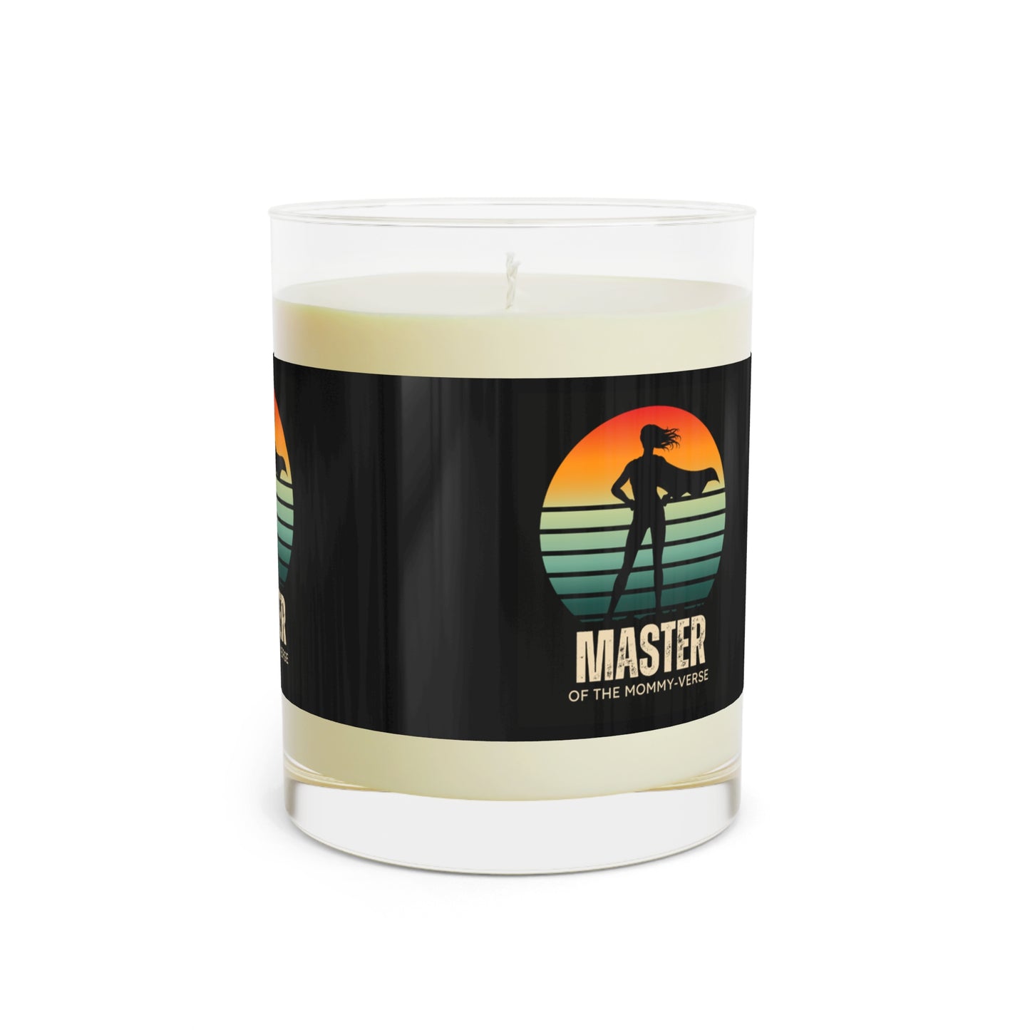 Master of the Mommy-Verse Custom Label Scented Soy Wax Aromatherapy Candle - Full Glass, 11oz