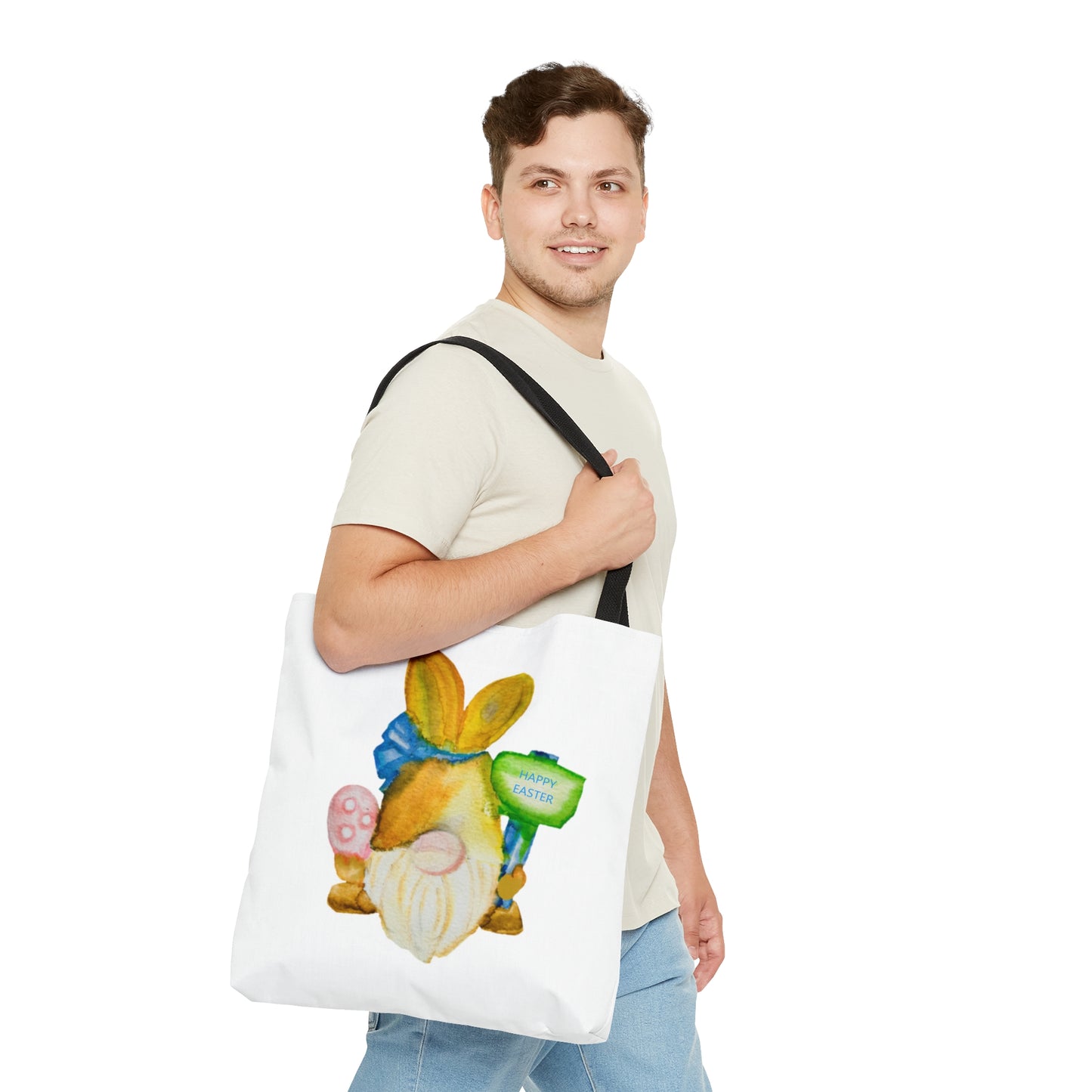 Wing Light Art Designs Happy Easter Bunny Gnome AOP Tote Bag