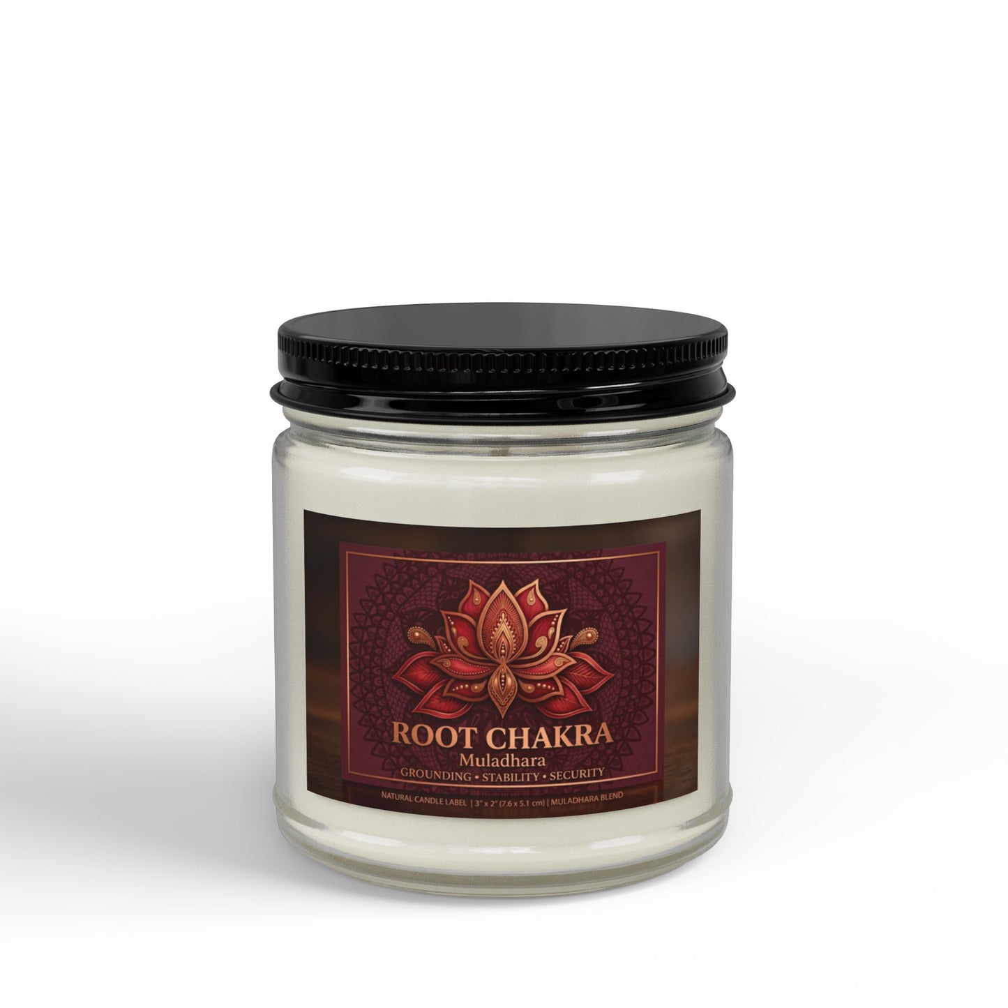 The Sovereign Audit™ Root Chakra Soy Candle — Scented Amber Jar with Black Lid (4oz & 9oz)