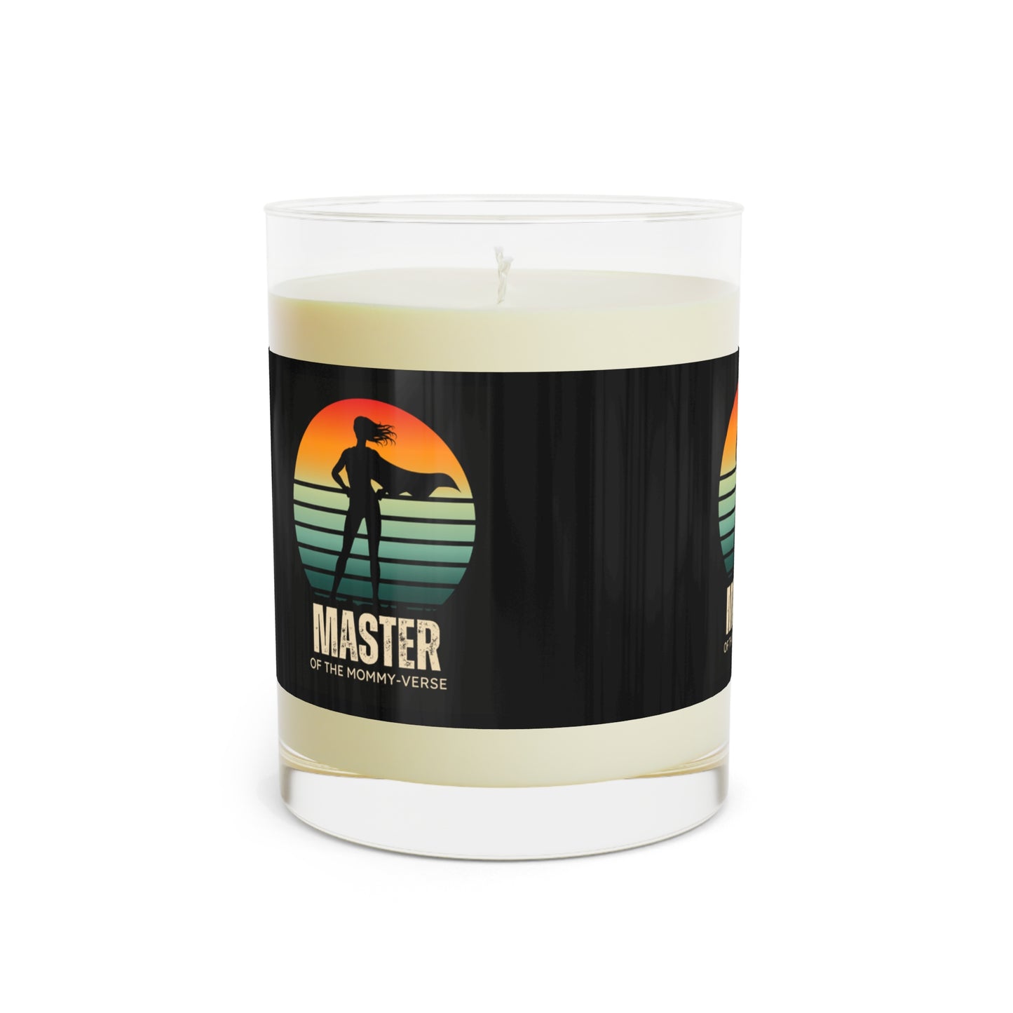 Master of the Mommy-Verse Custom Label Scented Soy Wax Aromatherapy Candle - Full Glass, 11oz