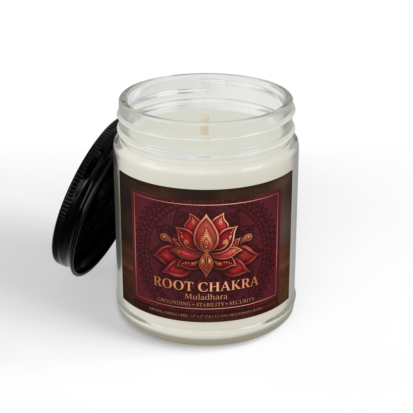 The Sovereign Audit™ Root Chakra Soy Candle — Scented Amber Jar with Black Lid (4oz & 9oz)