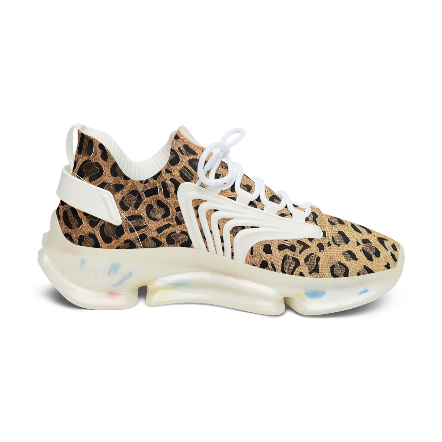 Leopard Print Women Shoes, Animal Cheetah Sneakers Canvas Brown White Low Top Lace Up Female Ladies Flat Shoes Gold Leopard Women's Mesh Sneakers