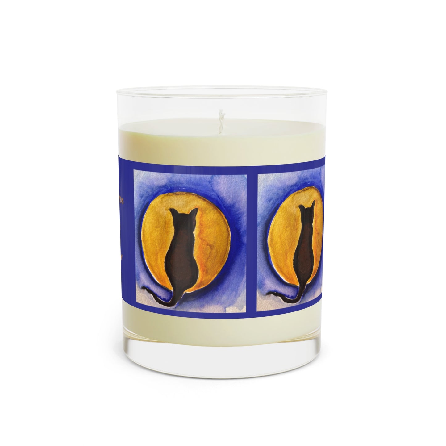 Aromatherapy Soy Candle for Halloween Cat n Moon Scented Natural Candle - Full Glass, 11oz