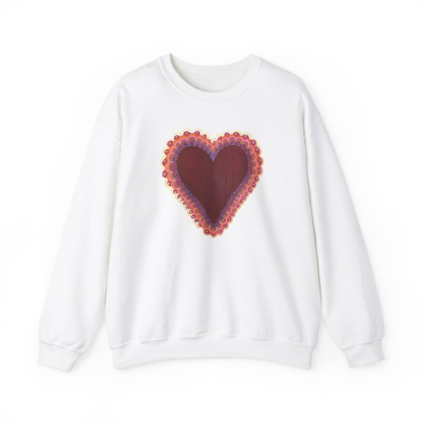 Wing Light Art Designs Frilly Heart Unisex Heavy Blend™ Crewneck Sweatshirt