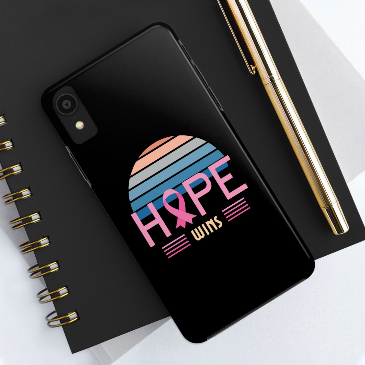 Hope Wins, Cancer Warrior Gift, Support Gift, Breast Cancer Survivor Gift, Cancer Tough Phone Cases, Survivor Gift, Pink Phone iPhone