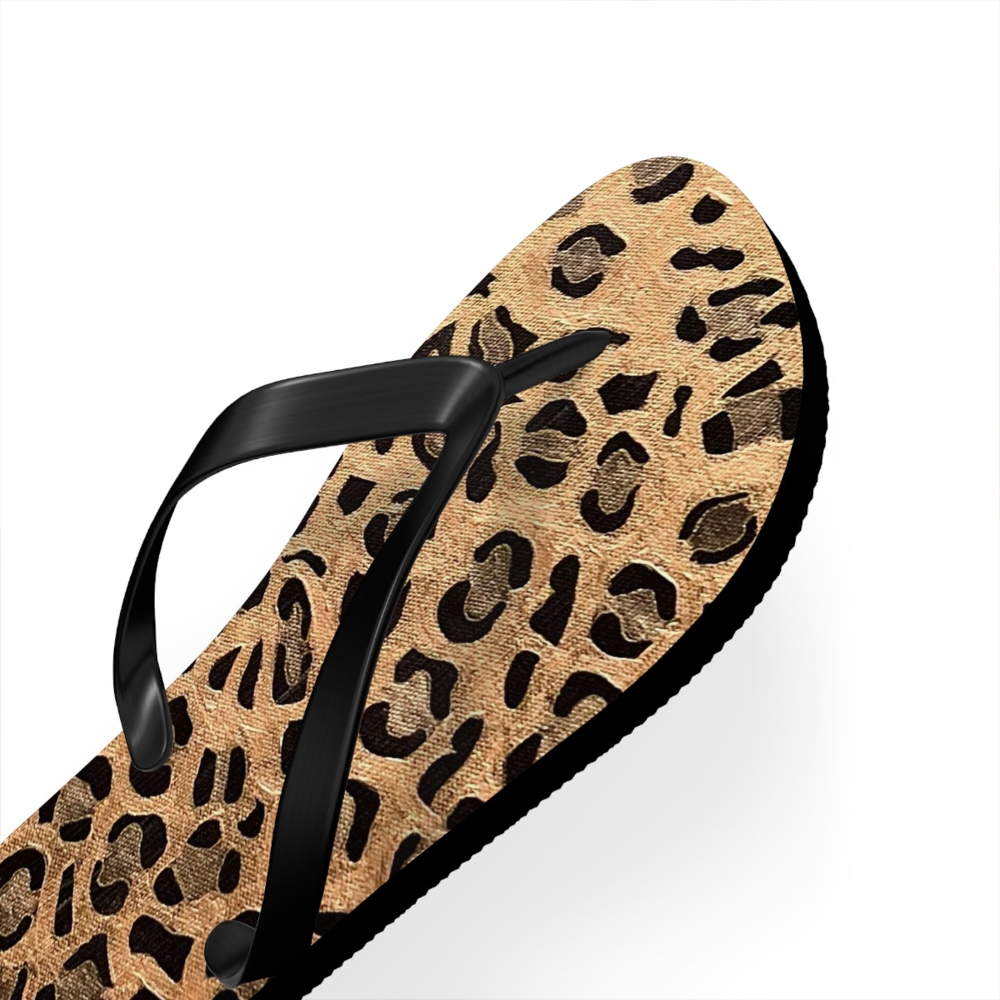 Cat Leopard print Flip Flops/summer thongs/footwear, Animal print flip flops, thongs Gold Leopard Flip Flops