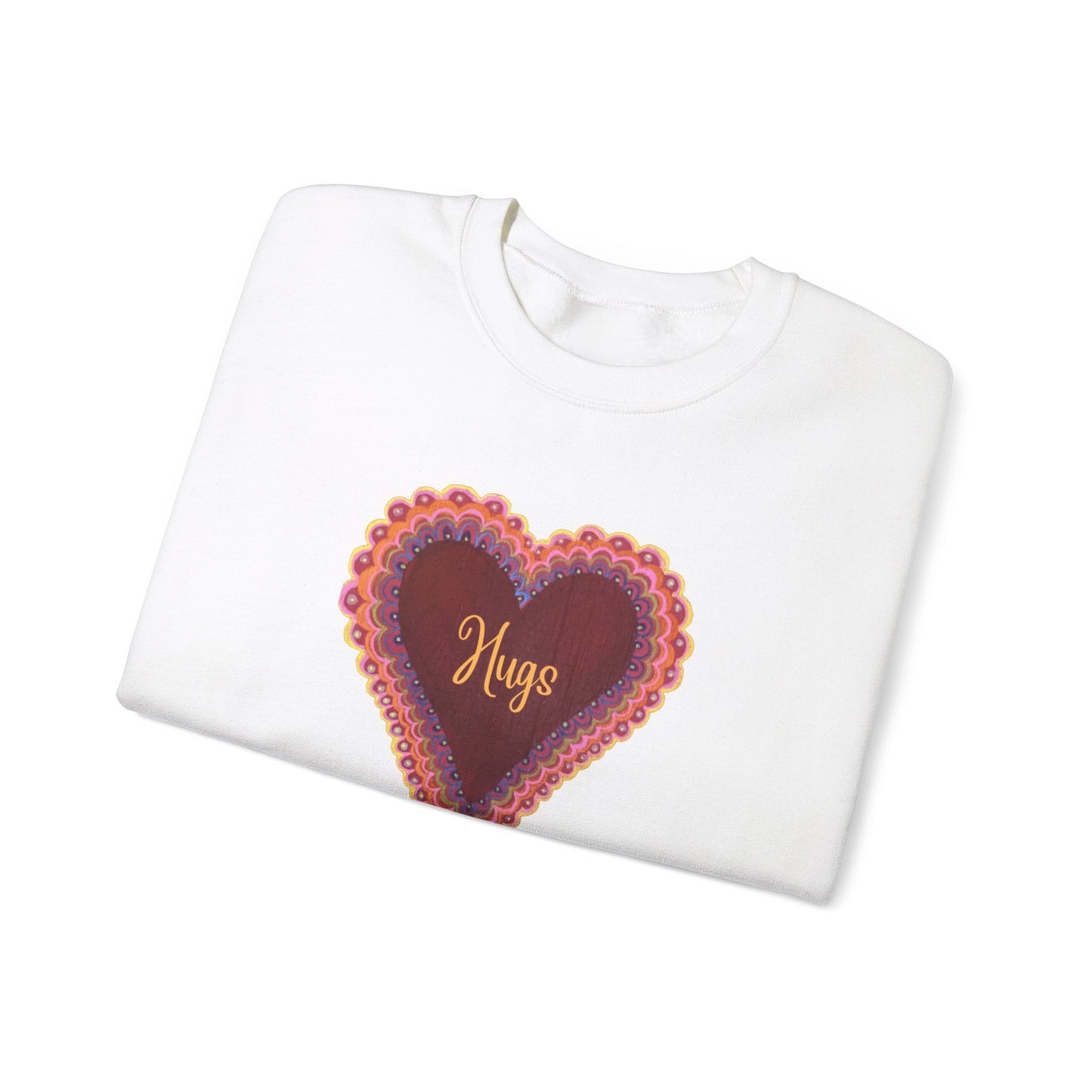 Wing Light Art Designs Frilly Heart Hugs Unisex Heavy Blend™ Crewneck Sweatshirt