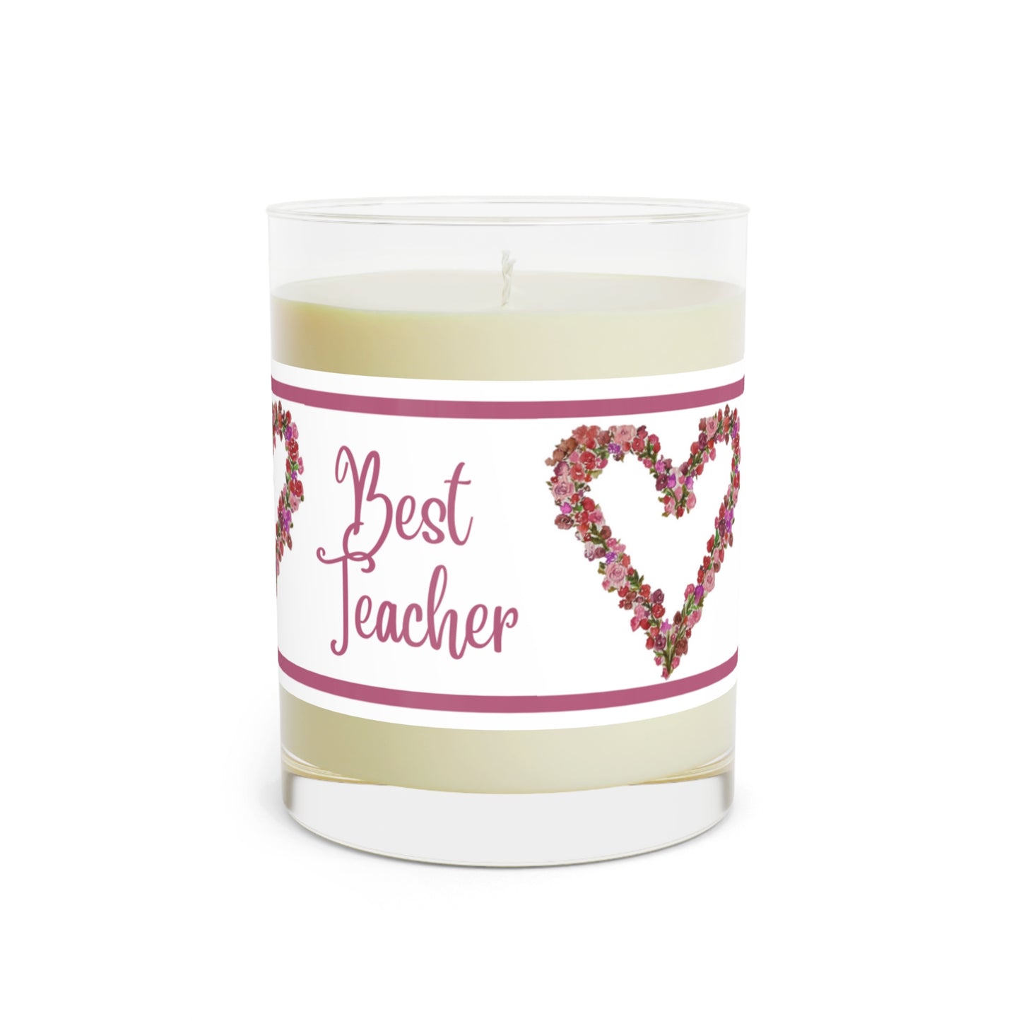 Wing Light Art Designs Best Teacher Heart Scented Candle - Full Glass, 11oz