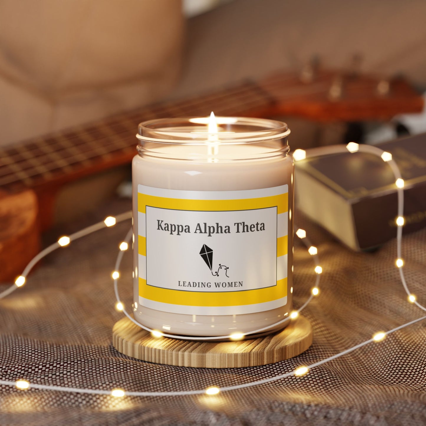 KAO Kappa Alpha Theta Sorority House Soy Wax Candle, Greek Life Gift Candle, Gift For Sorority Girl, College Move-In Gift, Eco Friendly 9oz. Candle Scented Soy Candle