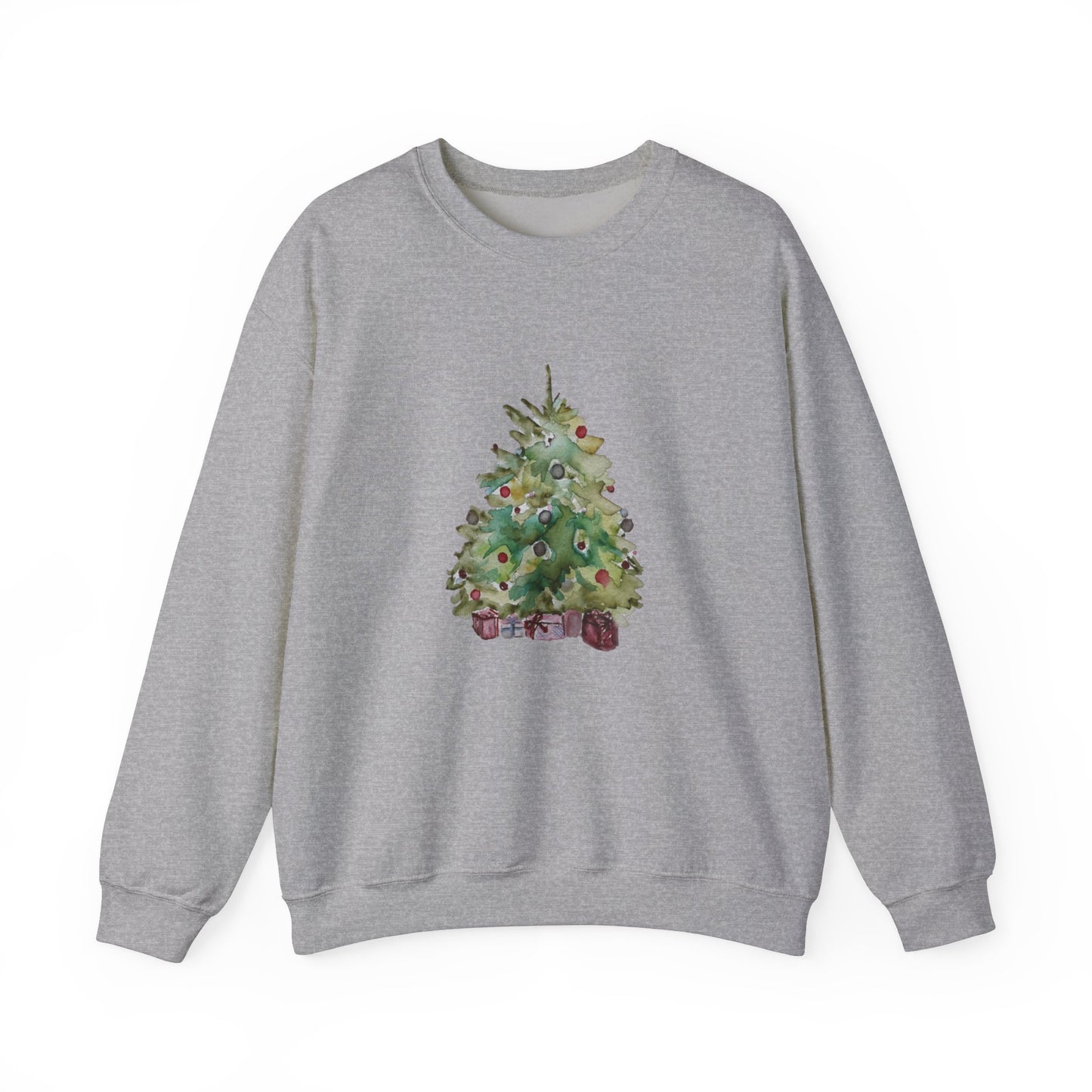 Womens or Mens Christmas Sweatshirt, Merry Christmas, Cute Christmas Tree Sweatshirt, Holiday Sweater Christmas Tree Unisex Heavy Blend™ Crewneck Sweatshirt