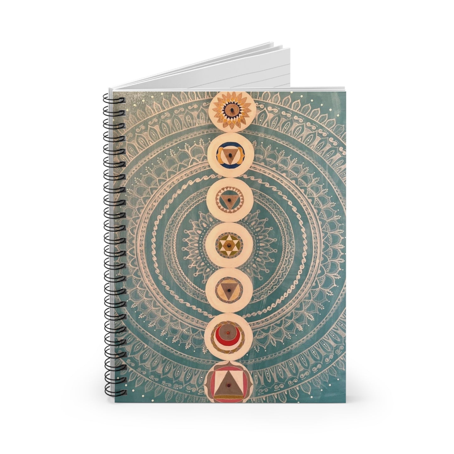 Manifestation journal Gratitude Journal Self-Help Custom Notebook for Women, Gift for Her, Chakra Mandala Spiral Notebook - Ruled Line