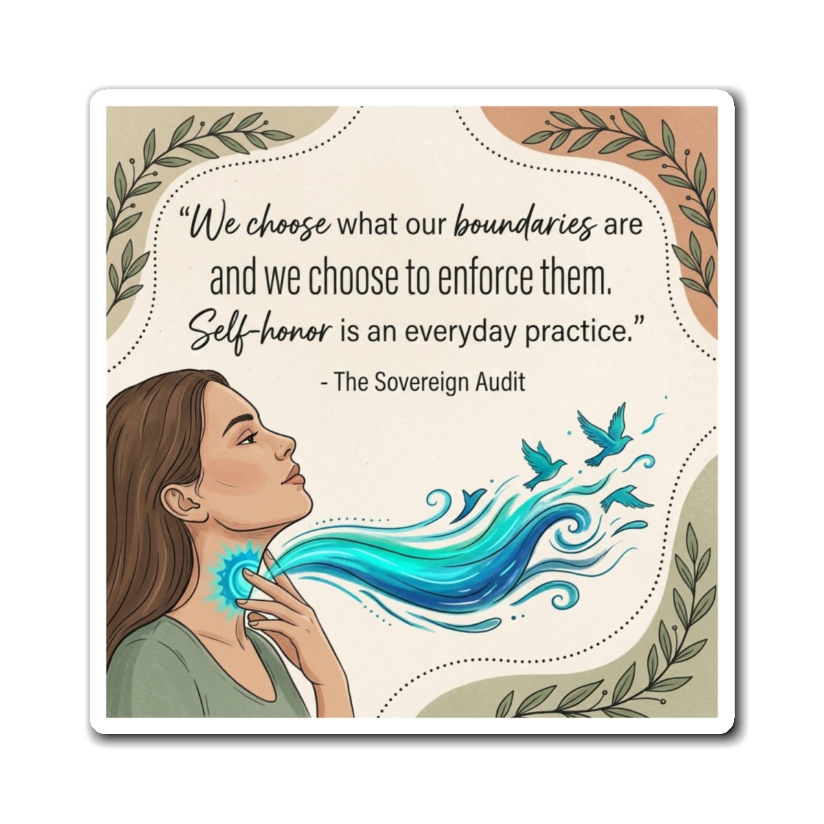 Self-Honor Boundaries Quote Magnet – “We Choose What Our Boundaries Are”