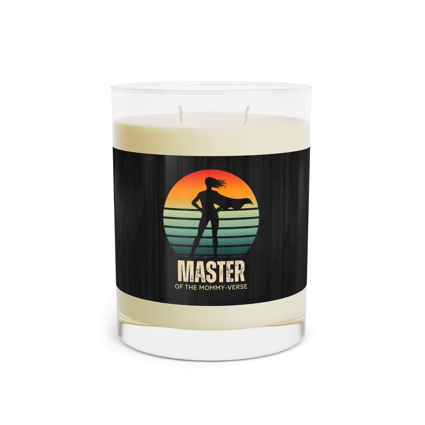 Master of the Mommy-Verse Custom Label Scented Soy Wax Aromatherapy Candle - Full Glass, 11oz