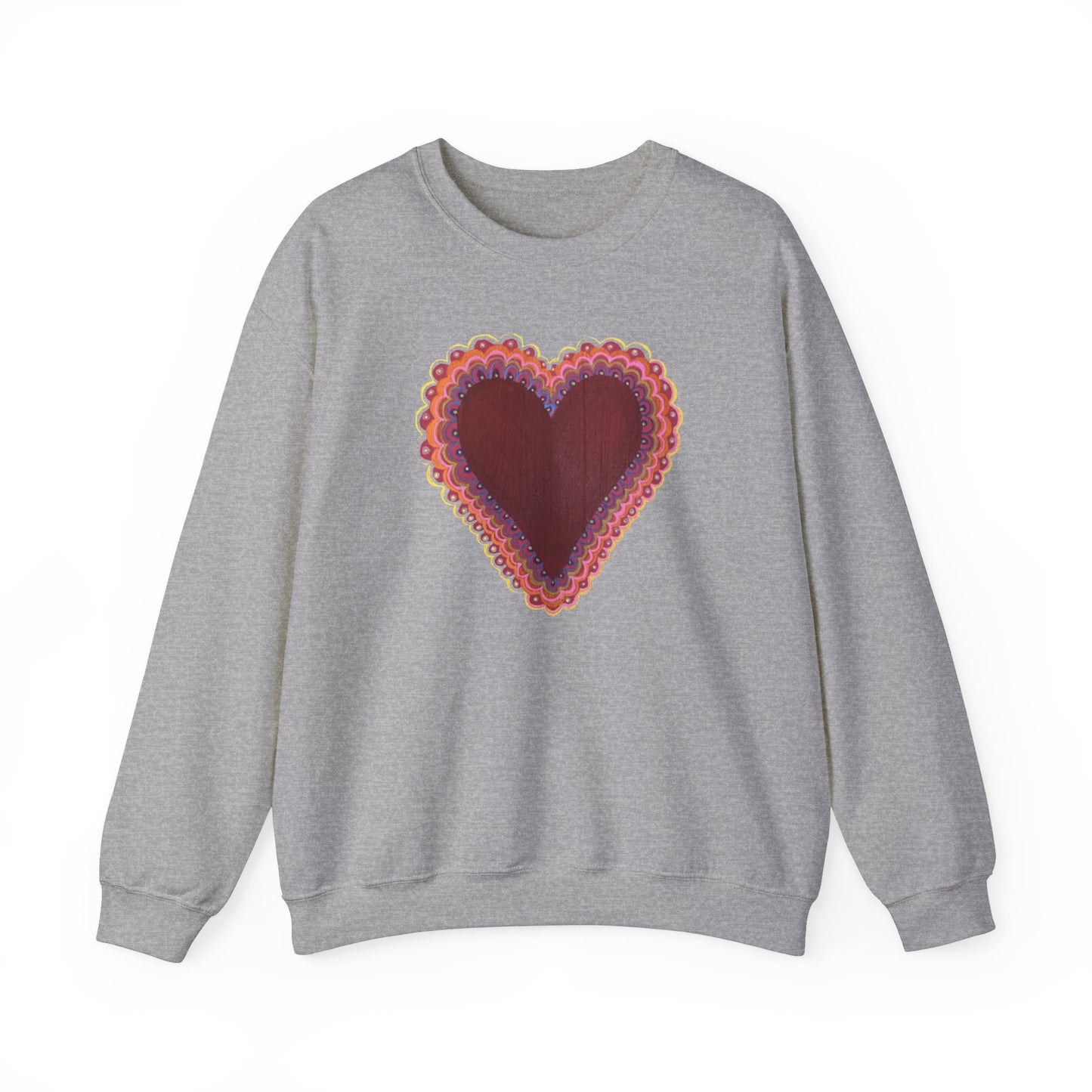 Wing Light Art Designs Frilly Heart Unisex Heavy Blend™ Crewneck Sweatshirt