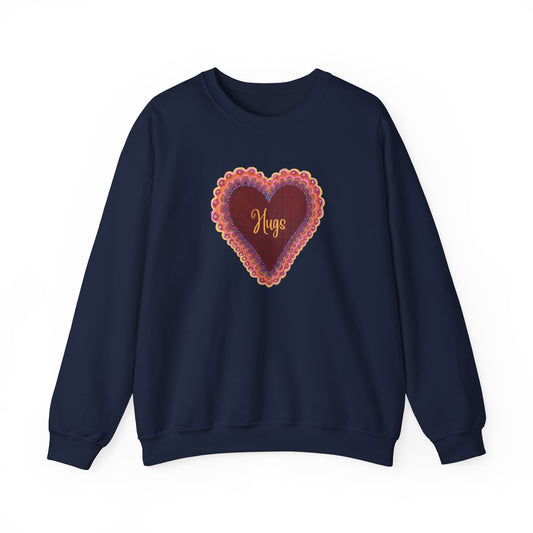 Wing Light Art Designs Frilly Heart Hugs Unisex Heavy Blend™ Crewneck Sweatshirt