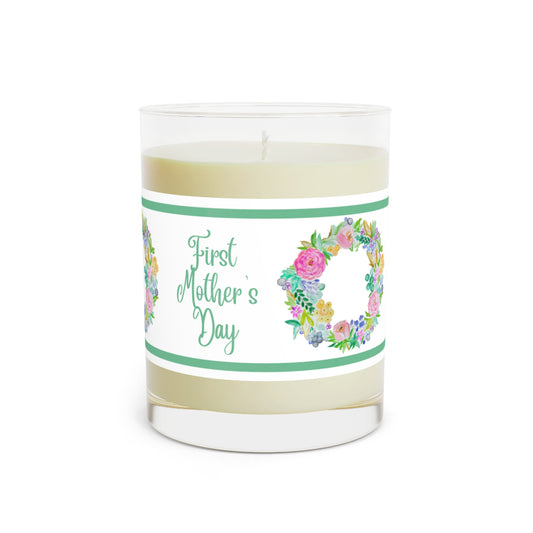 Wing Light Art Designs First Mother's Day (Green) Scented Candle - Full Glass, 11oz