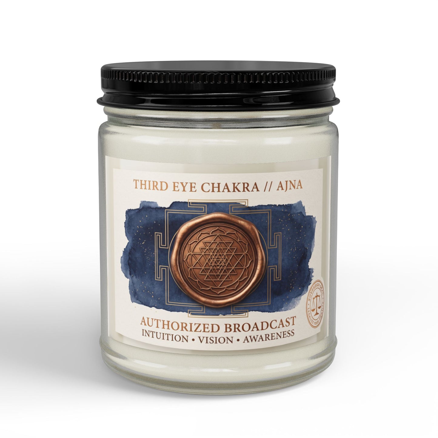 The  Sovereign Audit™ Third Eye Chakra Soy Candle — Aromatherapy Scented Candle (4oz & 9oz)