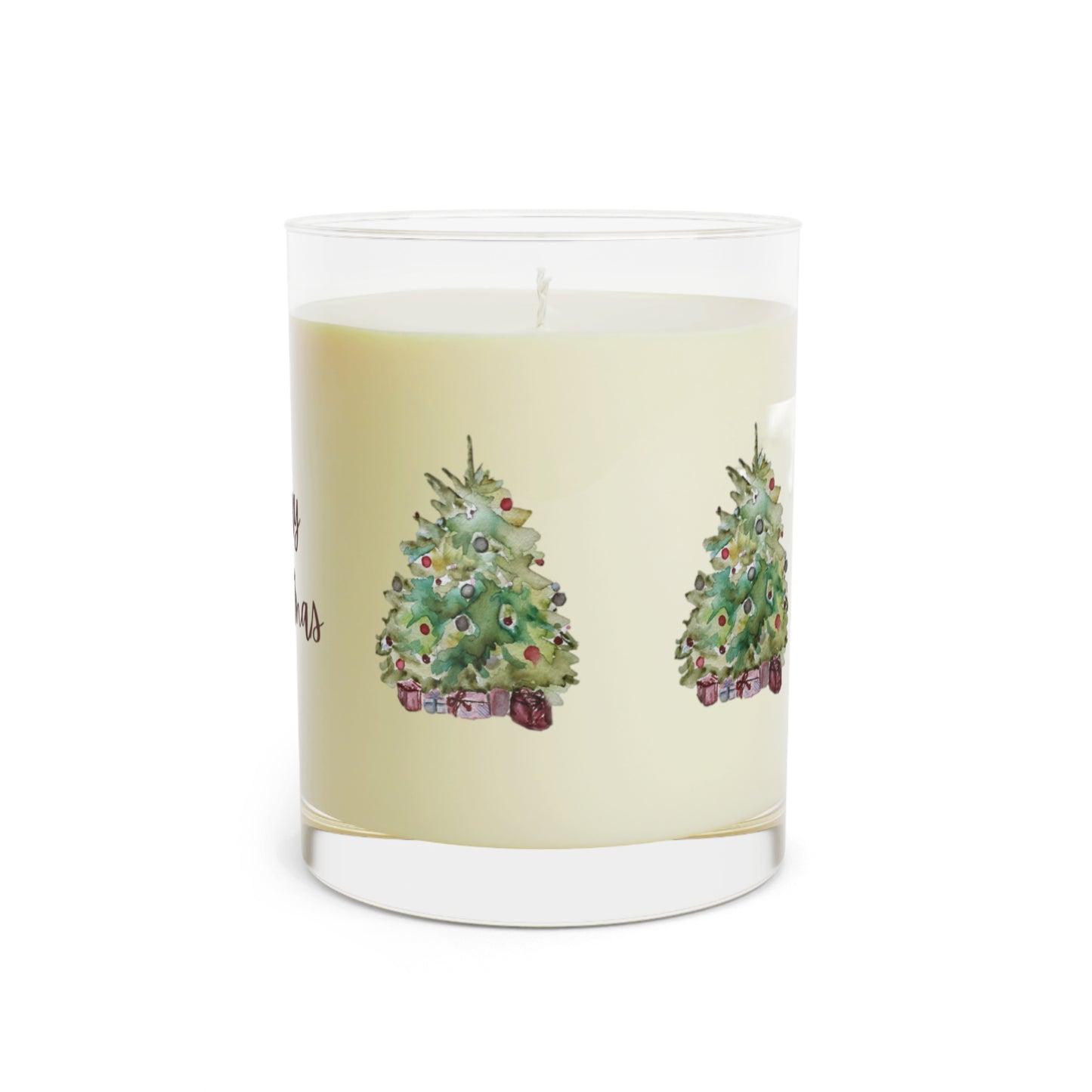 100% Soy Wax Aromatherapy Custom Label Christmas Tree Scented Candle - Full Glass, 11oz