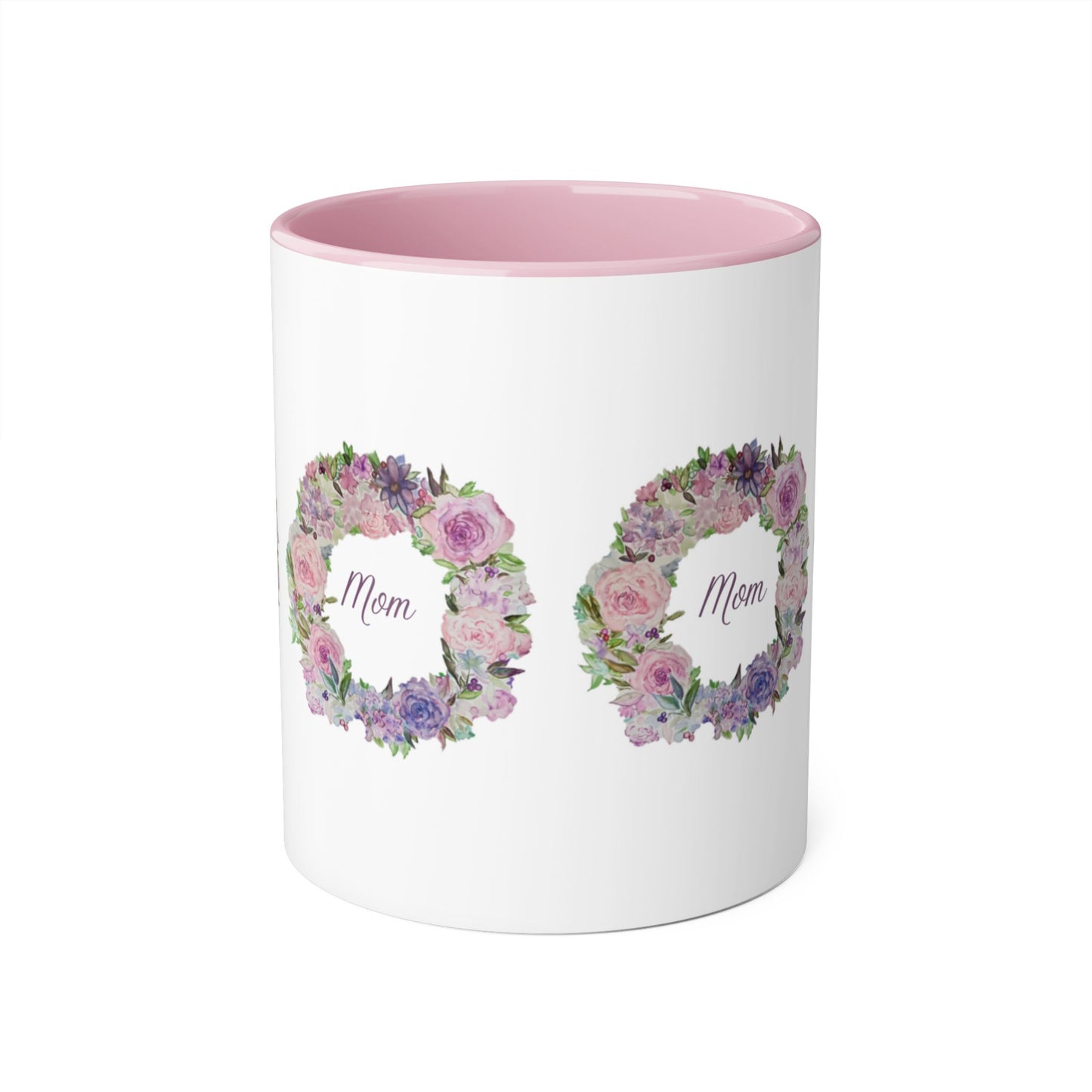 Wing Light Art Designs Mom Floral Wreath Mother's Day Accent Mugs, 11oz