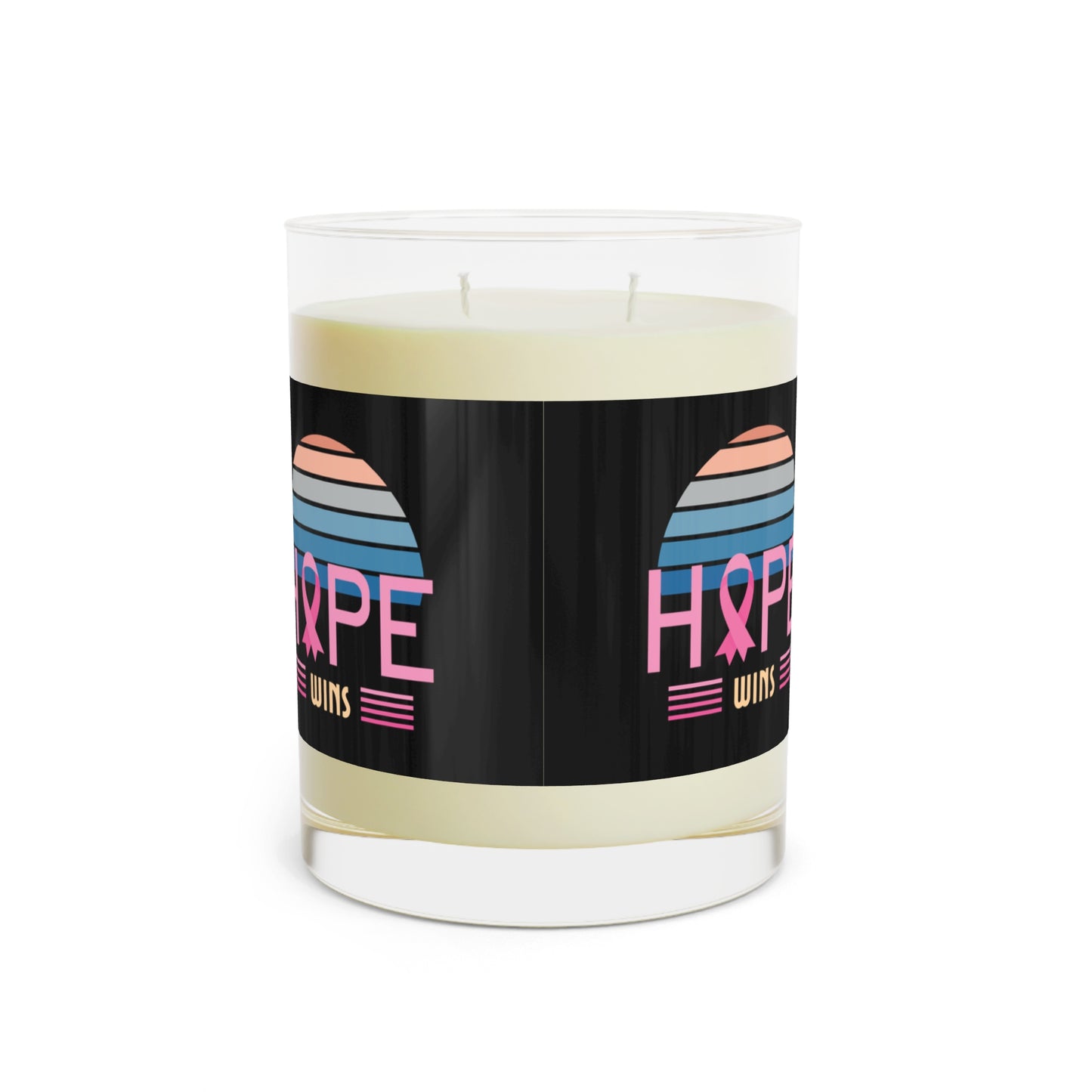 Hope Wins Breast Cancer Awareness Food-Grade Soy Wax Scented Candle - Full Glass, 11oz