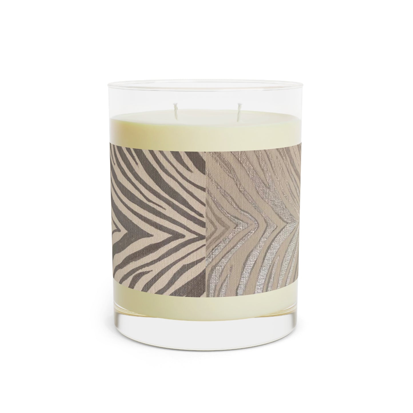 Wing Light Art Designs Silver Zebra Print Scented Candle - Full Glass, 11oz