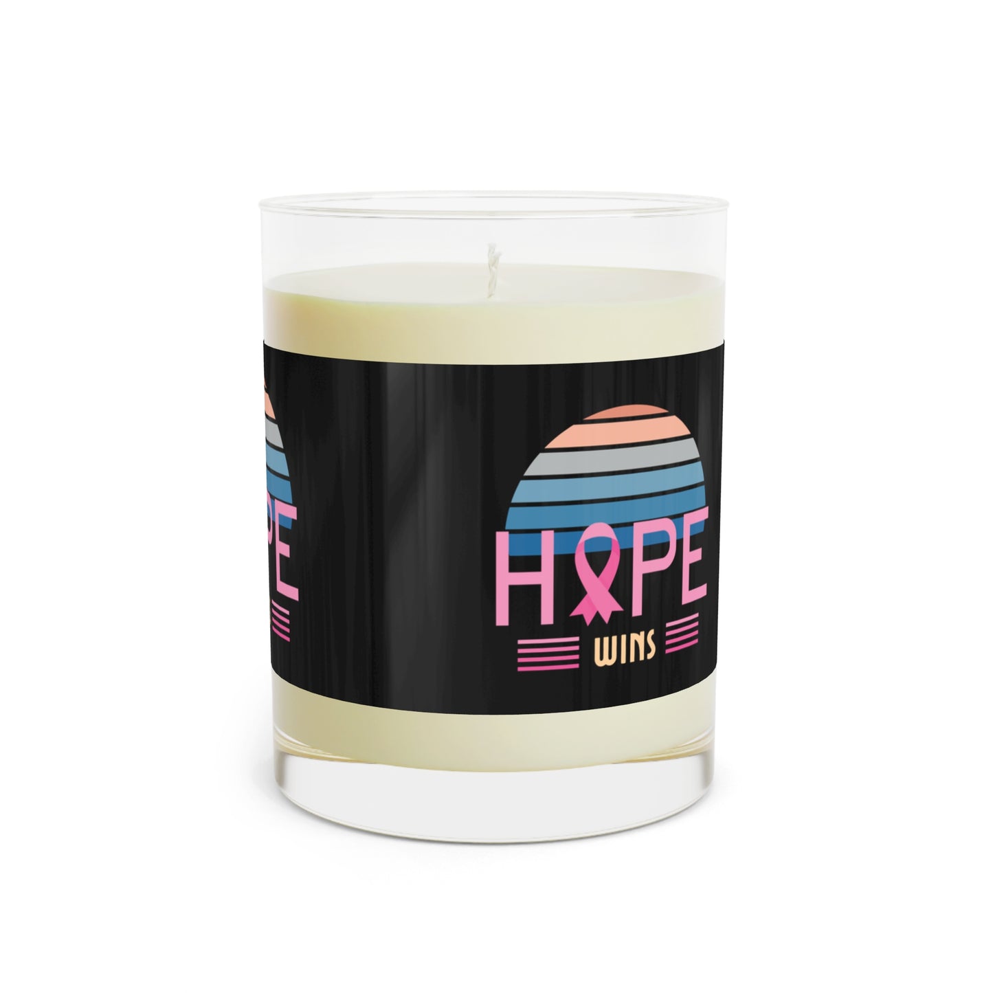 Hope Wins Breast Cancer Awareness Food-Grade Soy Wax Scented Candle - Full Glass, 11oz