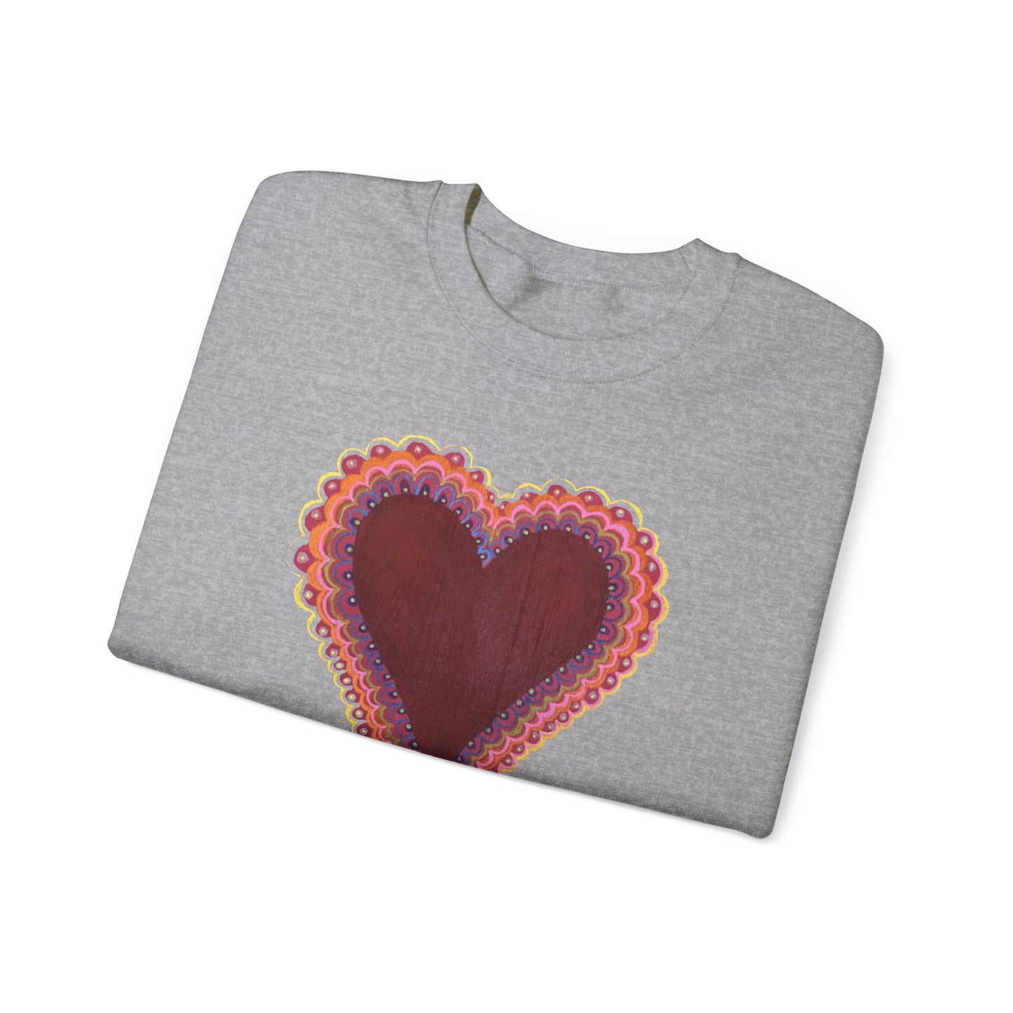 Wing Light Art Designs Frilly Heart Unisex Heavy Blend™ Crewneck Sweatshirt