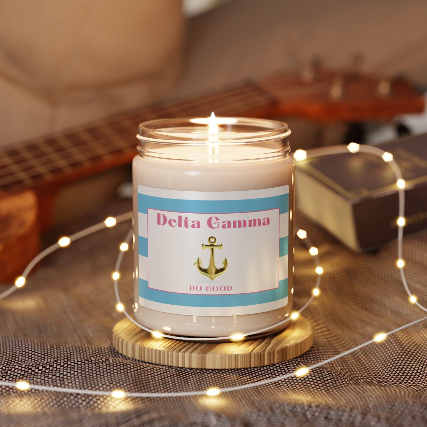 Delta Gamma Sorority House Soy Wax Candle, Greek Life Gift Candle, Gift For Sorority Girl, College Move-In Gift, Eco Friendly 9oz. Soy Candle