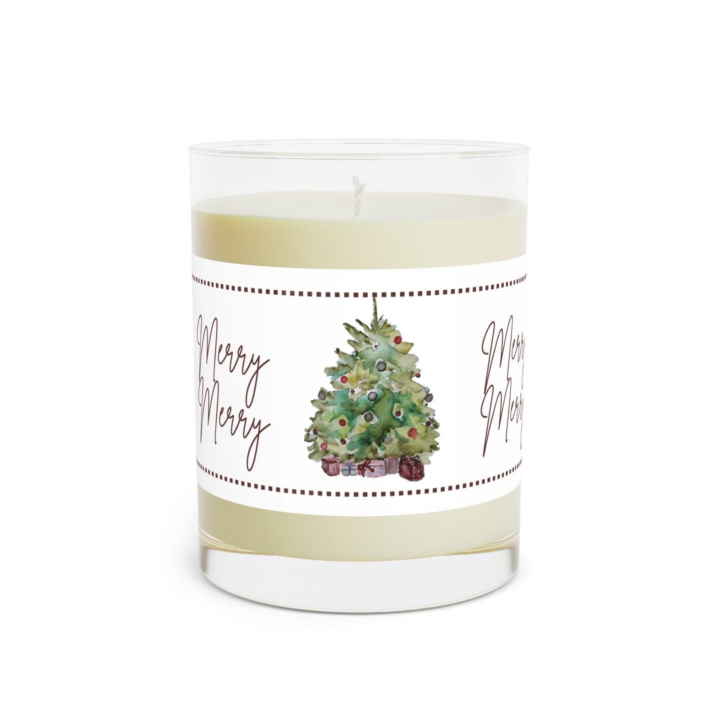 Christmas Tree Soy Candle | Tree Scented Candles | Holiday Scented Candles | Christmas Candle | Winter Candles | Christmas Gift | Home Decor Merry Merry Christmas Tree Scented Candle - Full Glass, 11oz