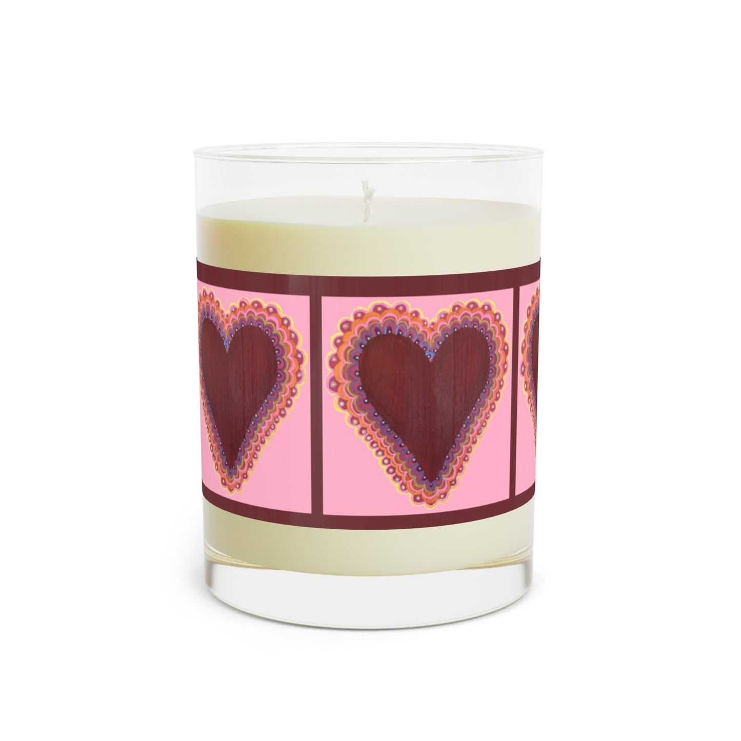 Wing Light Art Designs Frilly Heart (pink) Scented Candle - Full Glass, 11oz