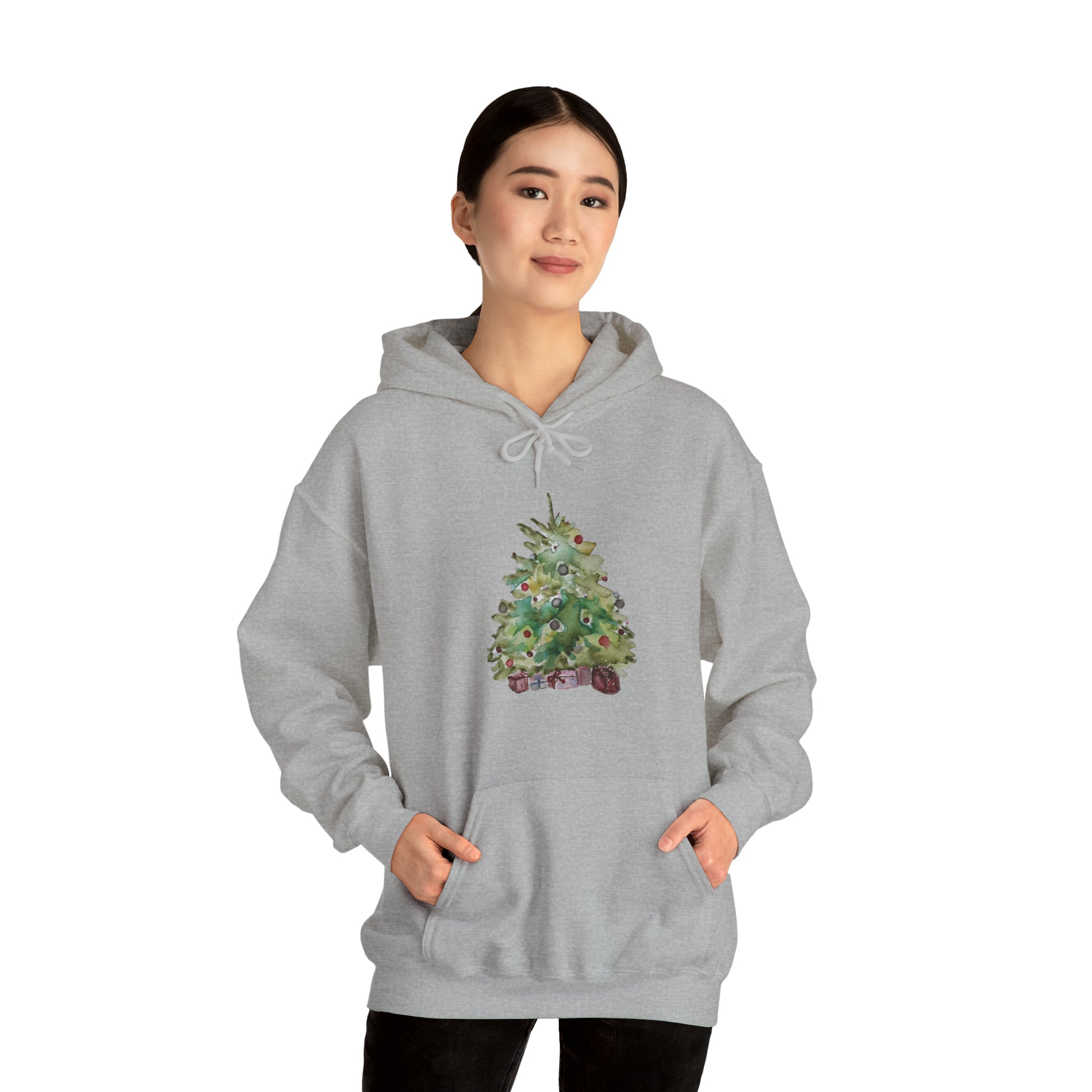 UNISEX Heavy Blend™ Hooded Sweatshirt, Christmas Trees Hoodie, Christmas Gift Sweatshirt, Merry Xmas Gift Hoodie, Christmas Hoodies for All Genders, Xmas Party Hoodie, Pine Trees Hoodie