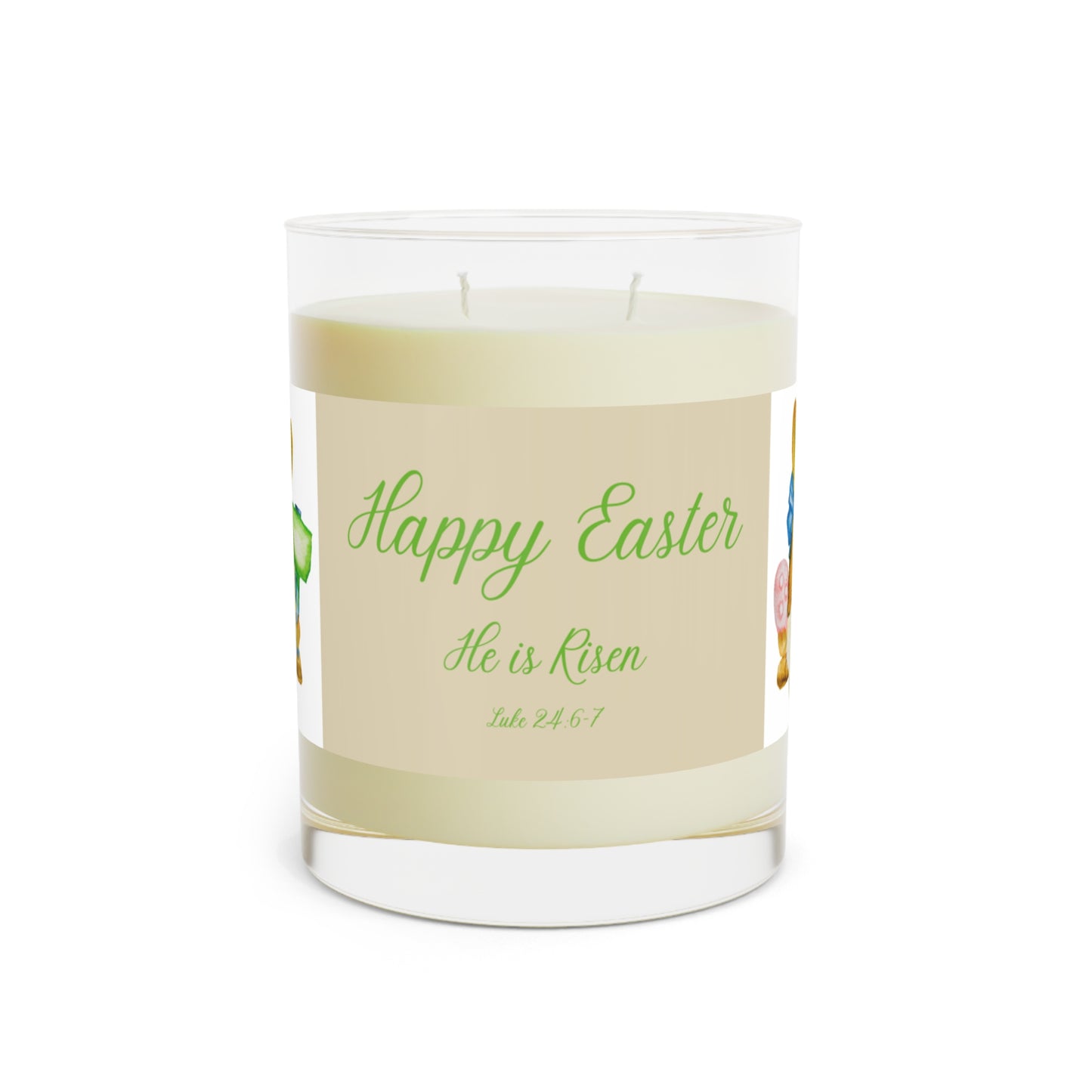 Wing Light Art Designs Eggshell & Green Gnome Bunny Easter Scented Candle - Full Glass, 11oz