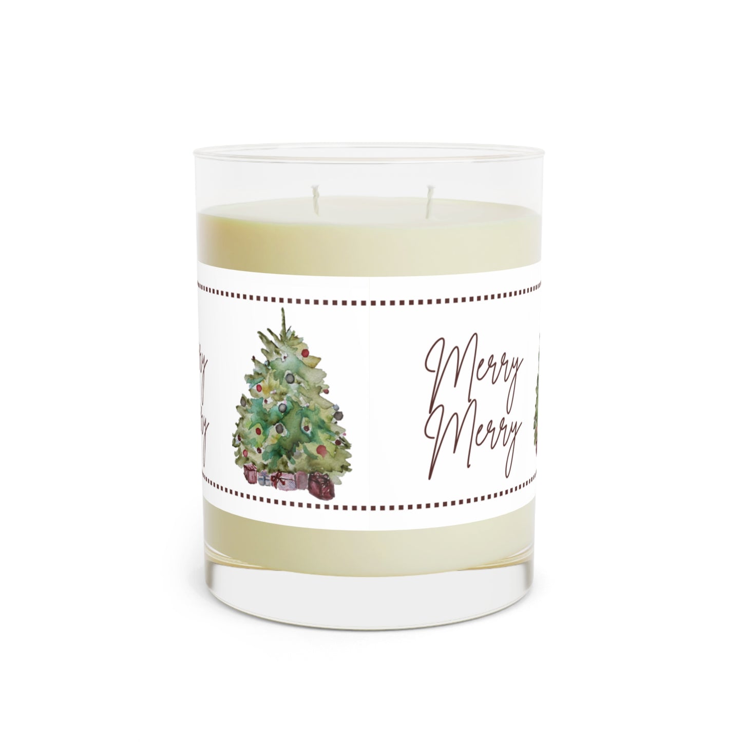 Christmas Tree Soy Candle | Tree Scented Candles | Holiday Scented Candles | Christmas Candle | Winter Candles | Christmas Gift | Home Decor Merry Merry Christmas Tree Scented Candle - Full Glass, 11oz