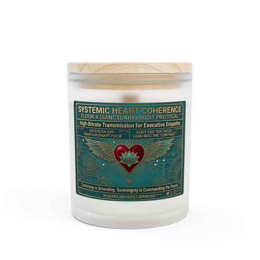 The Sovereign Audit Systemic Heart Chakra Frosted Glass Candle — 11oz Aromatherapy Candle