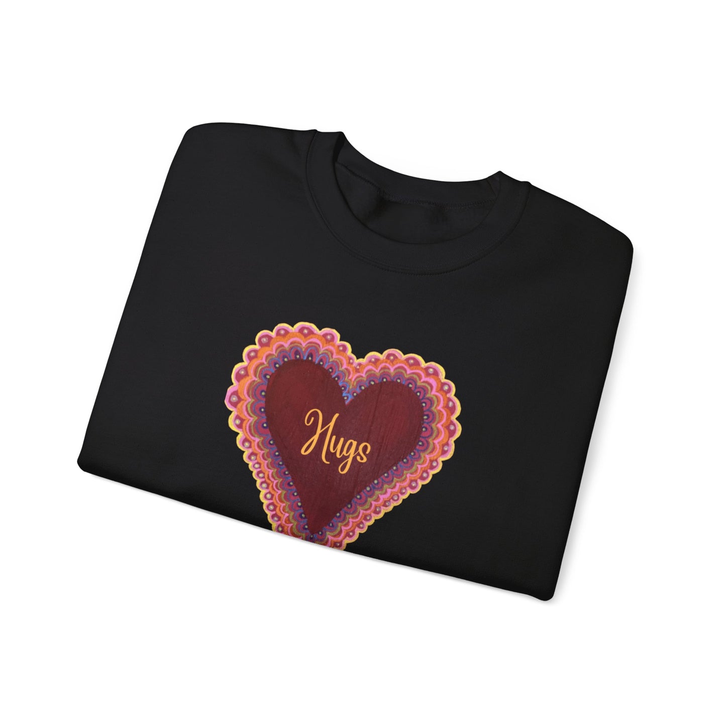 Wing Light Art Designs Frilly Heart Hugs Unisex Heavy Blend™ Crewneck Sweatshirt