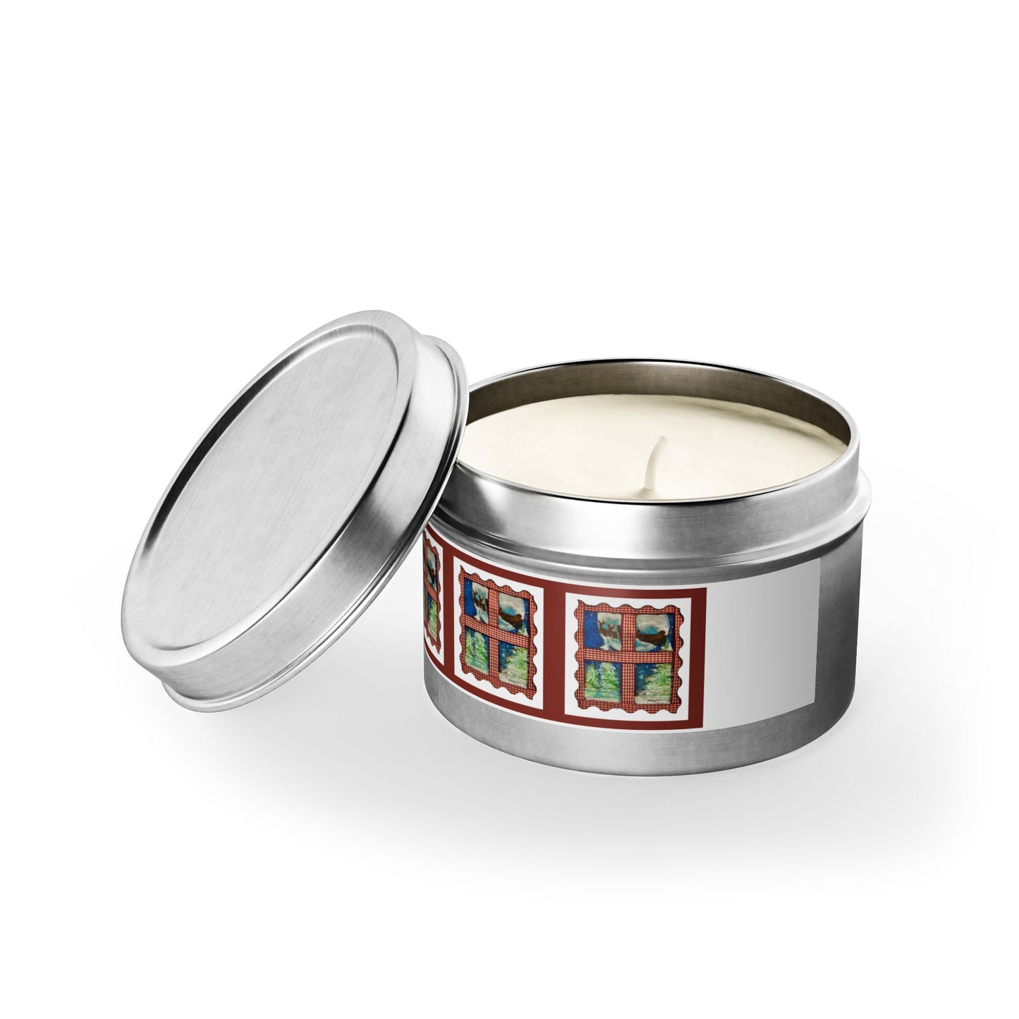 Santa's Sleigh Tin Candles aromatherapy Custom Label Tin Candles natural coconut soy wax hand-poured cotton wick Candle