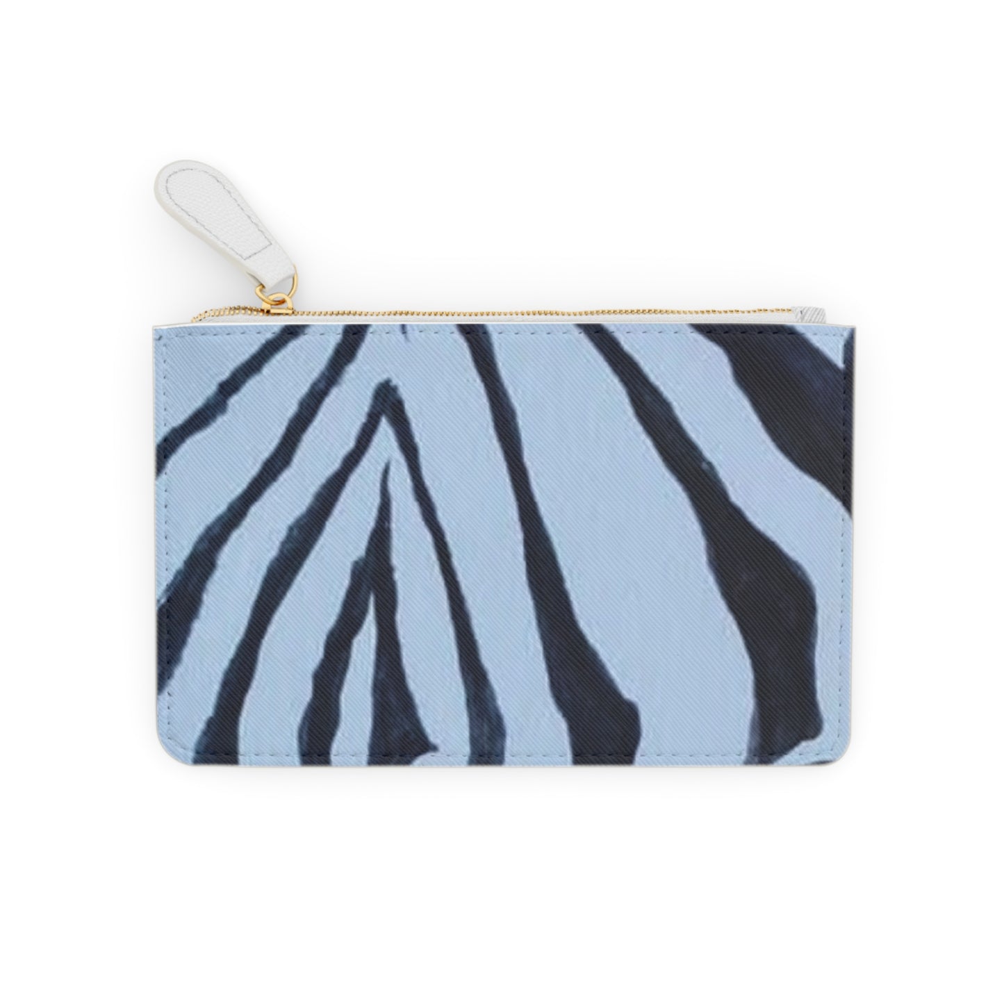 Double-Sided Print Clutch Zipper Bag  Faux Leather Zebra Print Zebra Watercolor Mini Clutch Bag